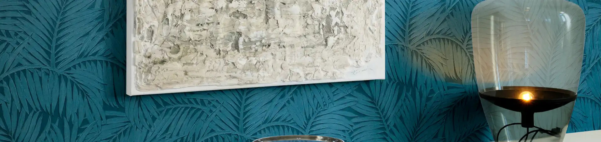 Blauw behang
