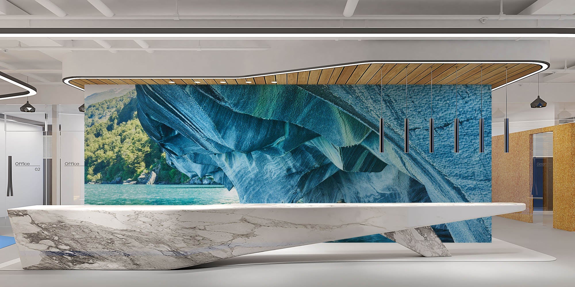 Grotten in blauw tinten - LW00289