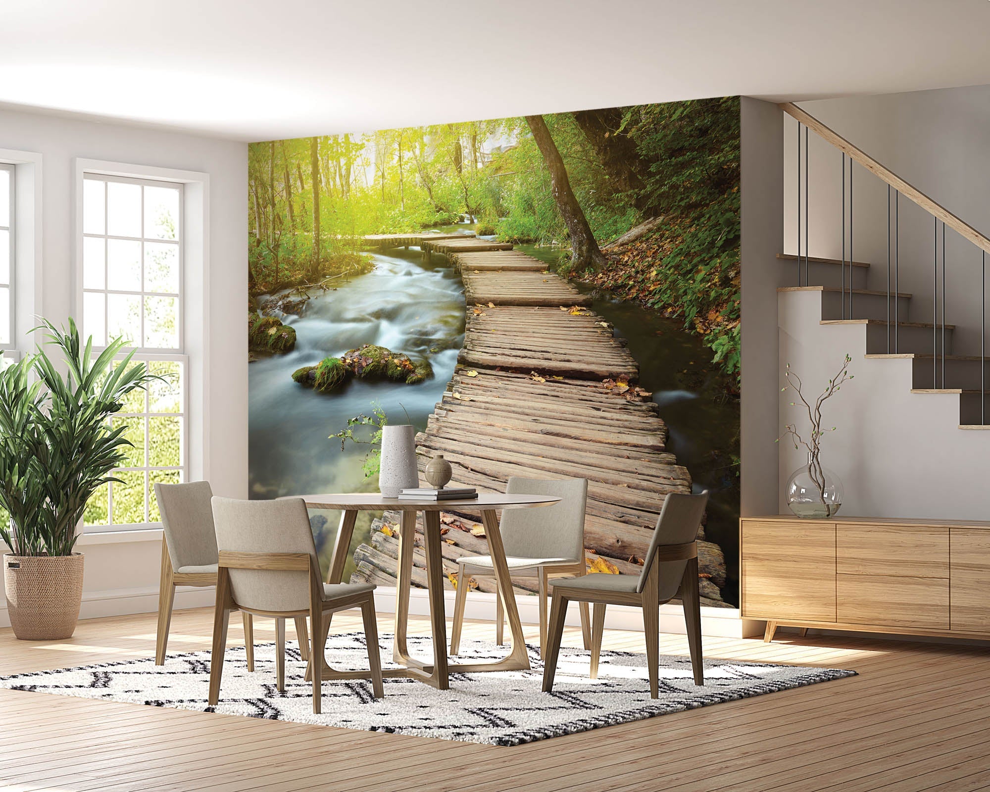 Houten weg door bos - LW00251