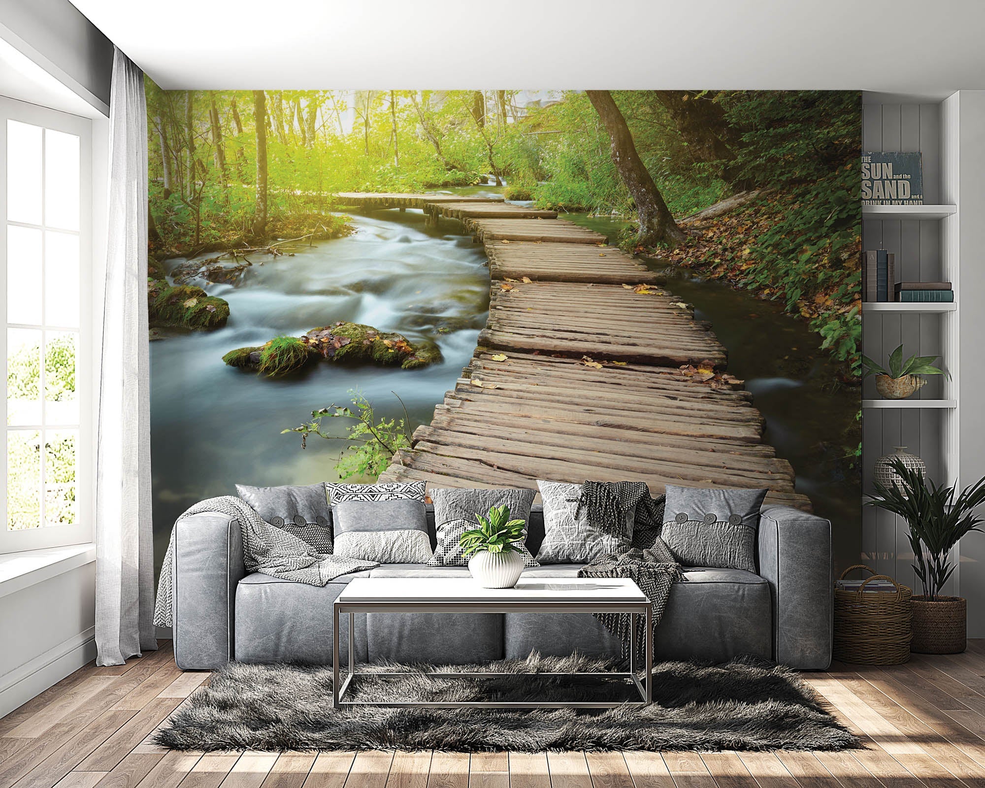 Houten weg door bos - LW00251