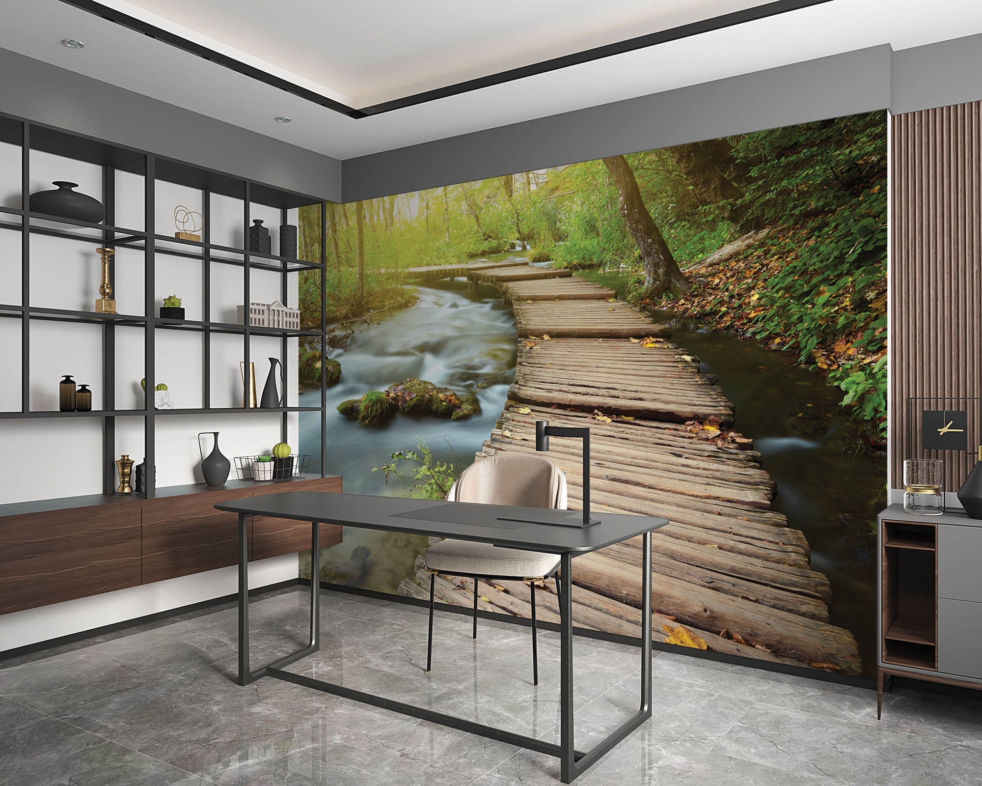 Houten weg door bos - LW00251