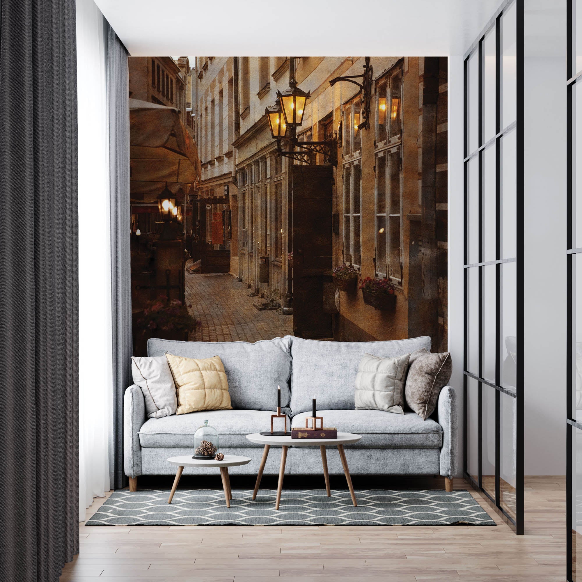 Vintage foto van een straat - LW00350