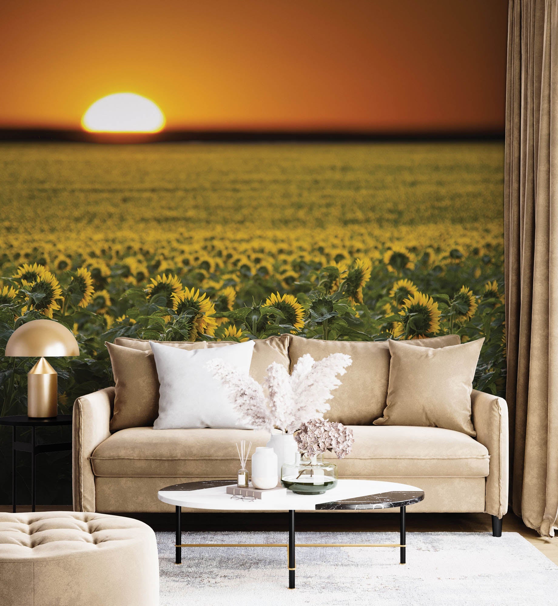 Zonnebloemenveld en zonsopgang - LW00253