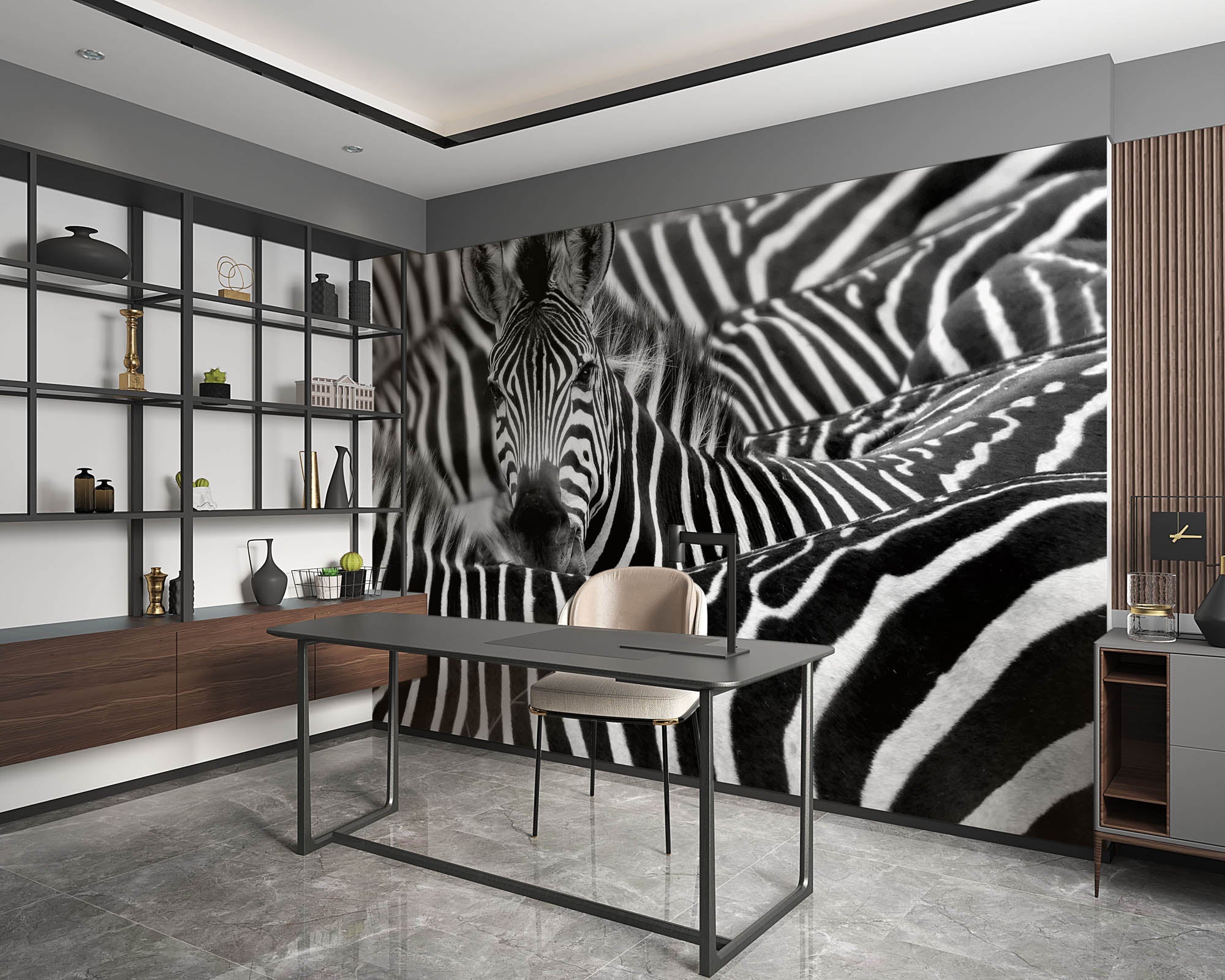 Zebra uitgelicht in kudde - LW00216