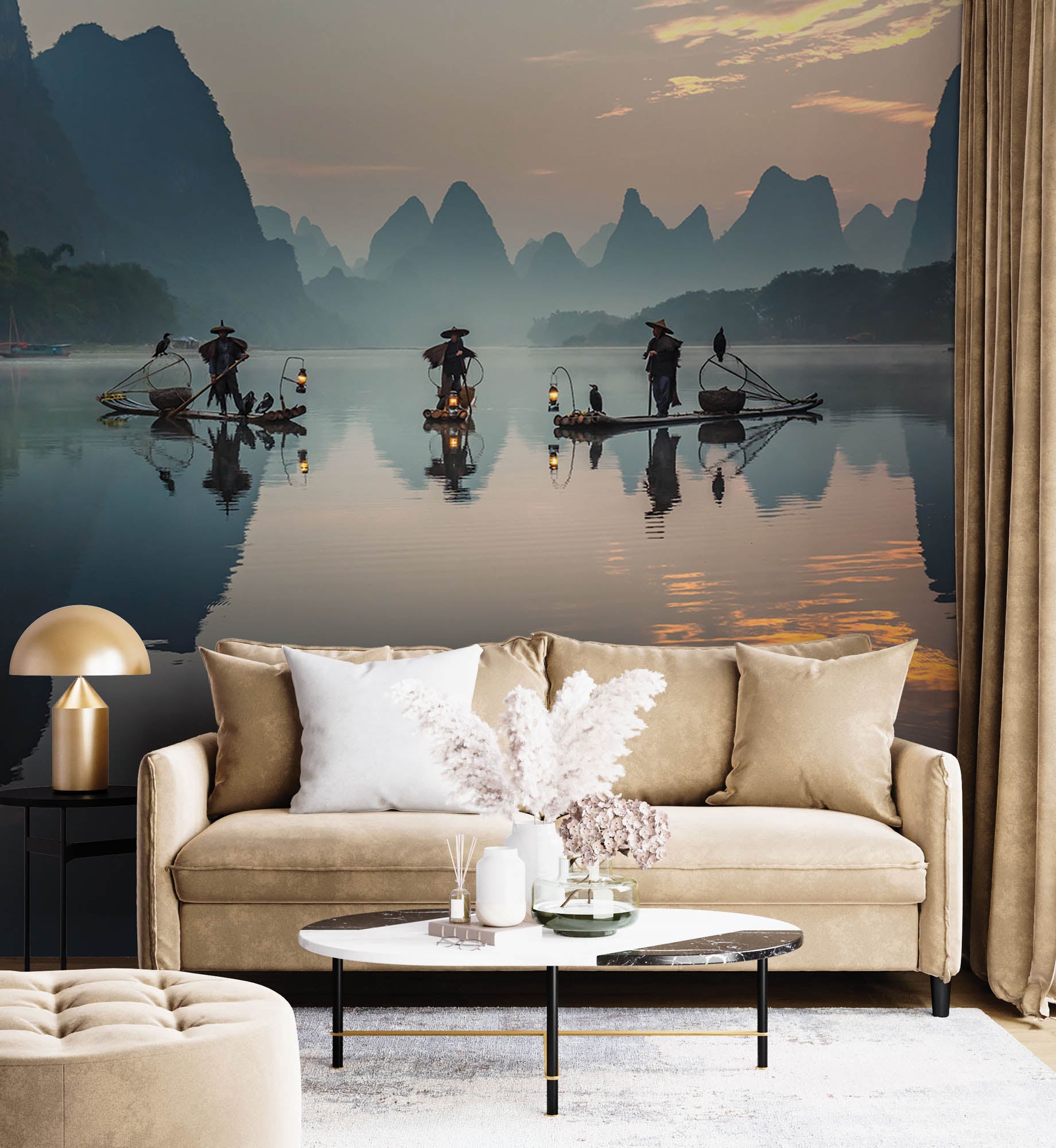 Pêcheurs sur de vieux bateaux en Chine - LW00056