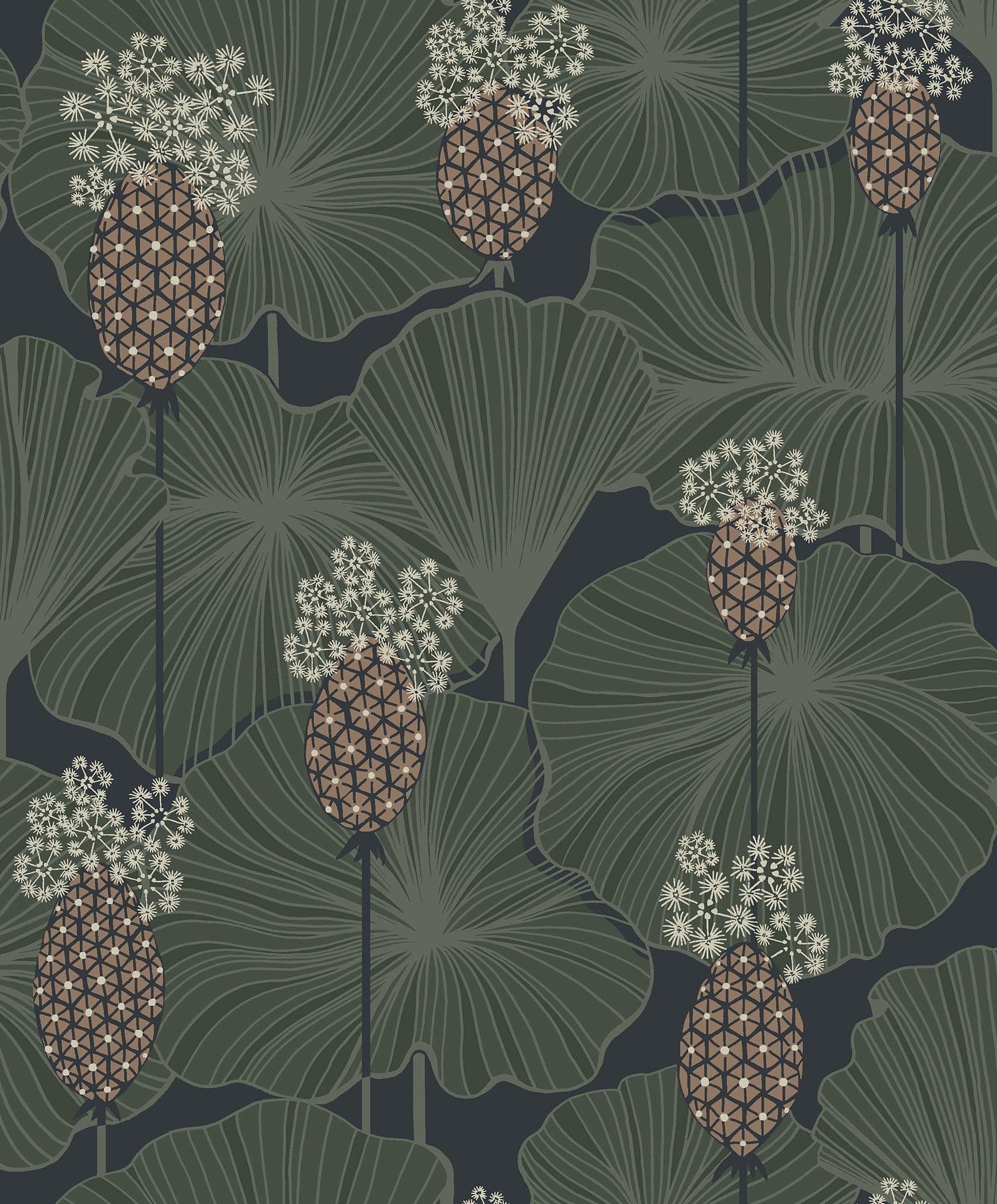 Boråstapeter Eastern Simplicity Umbrella Leaves 3119