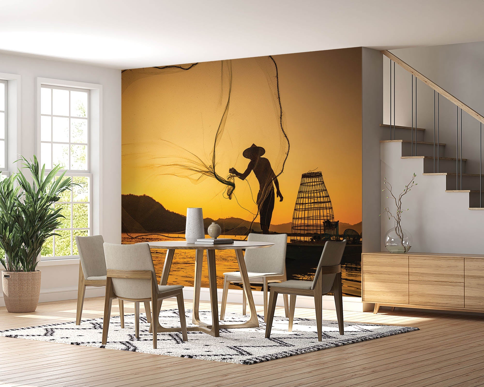 Aziatische visser werpt net - LW00060