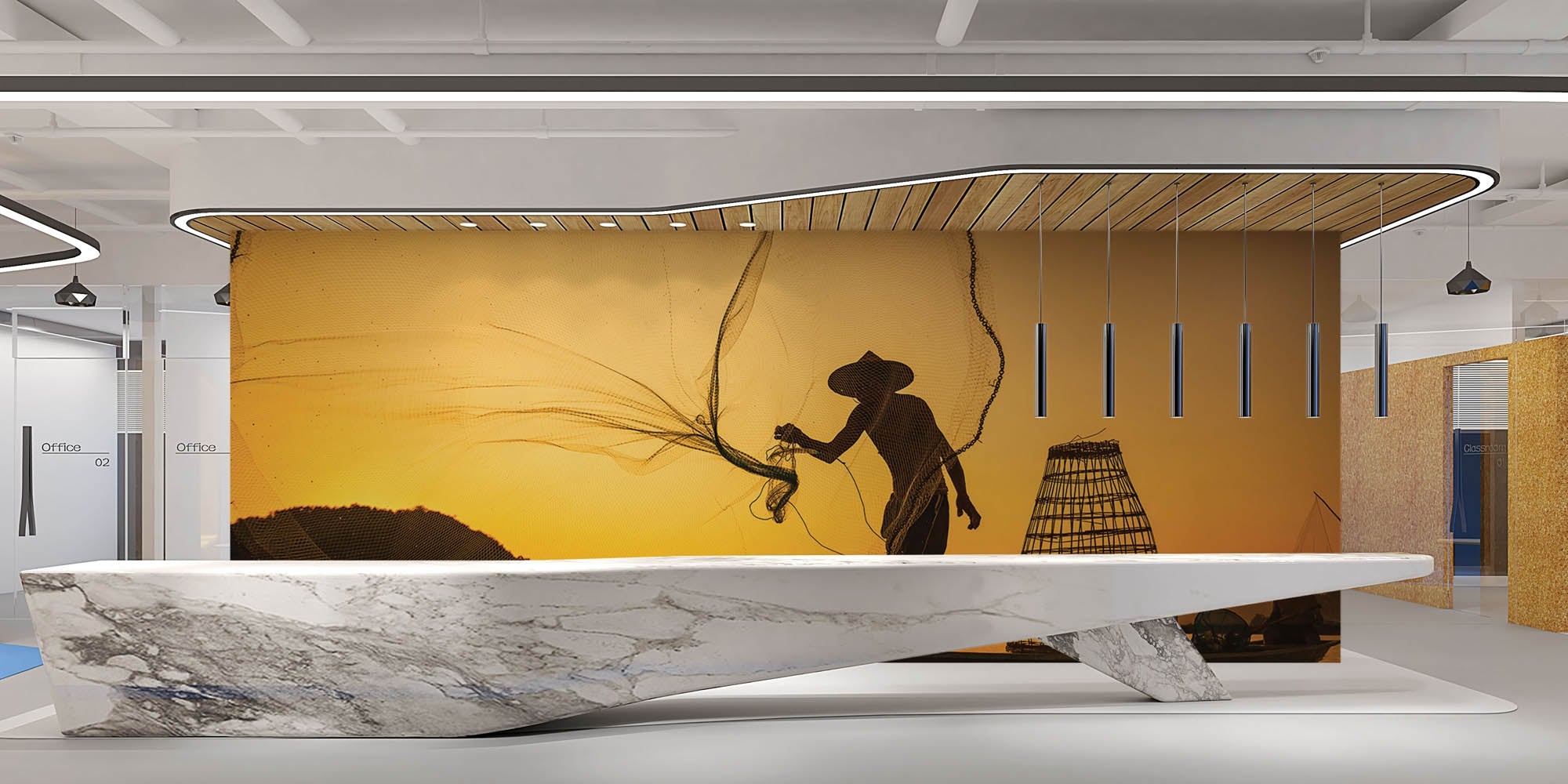 Aziatische visser werpt net - LW00060