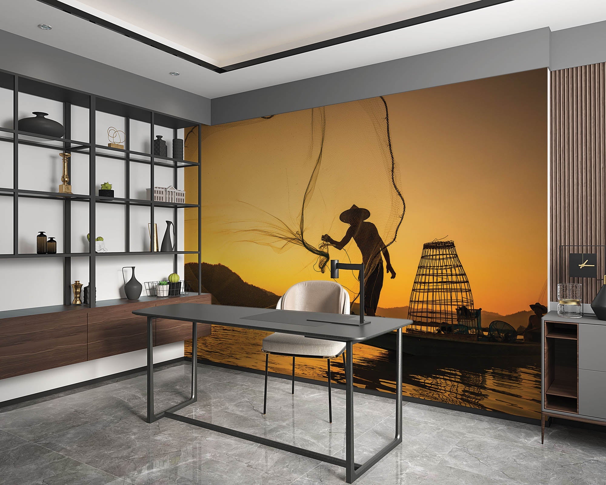 Aziatische visser werpt net - LW00060