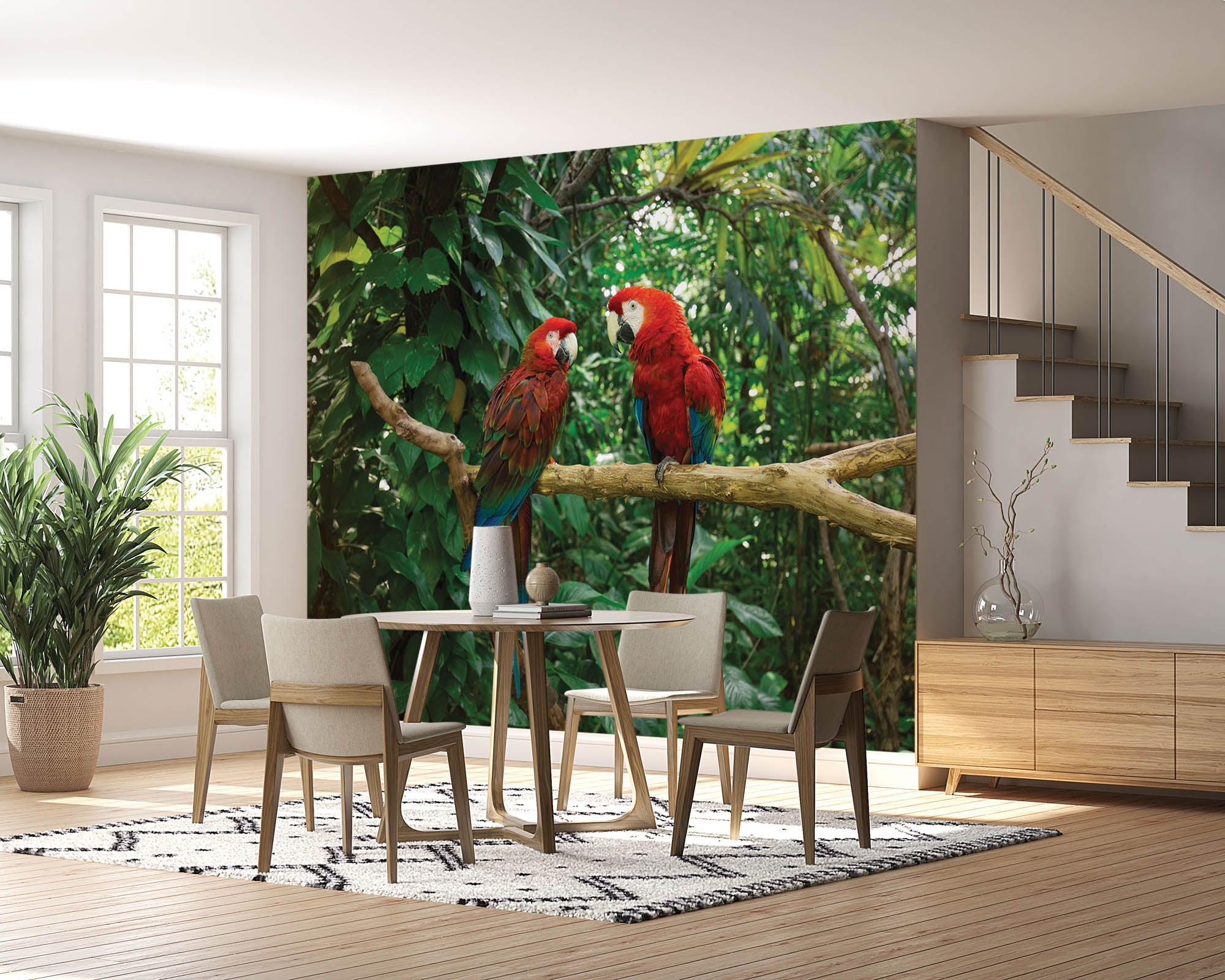 Deux perroquets sur une branche - LW00174