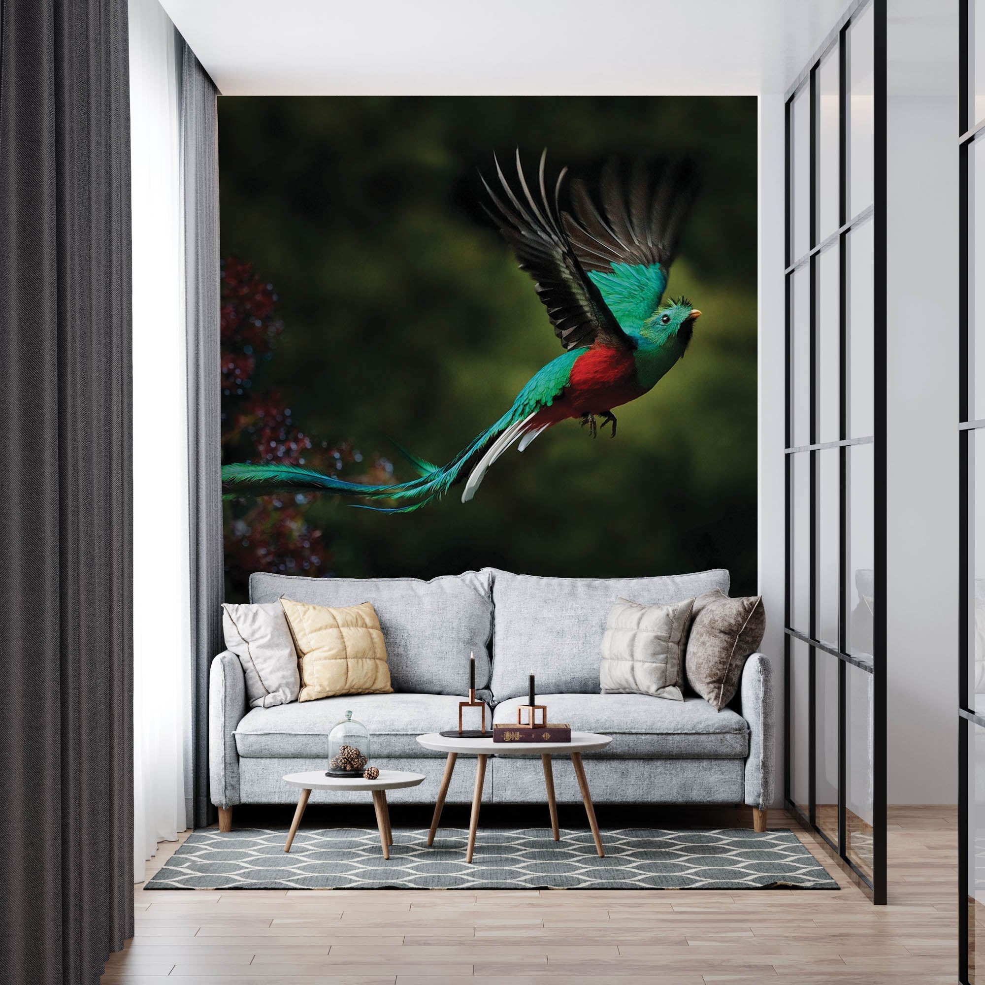 Vliegende vogel in groen-rood - LW00178