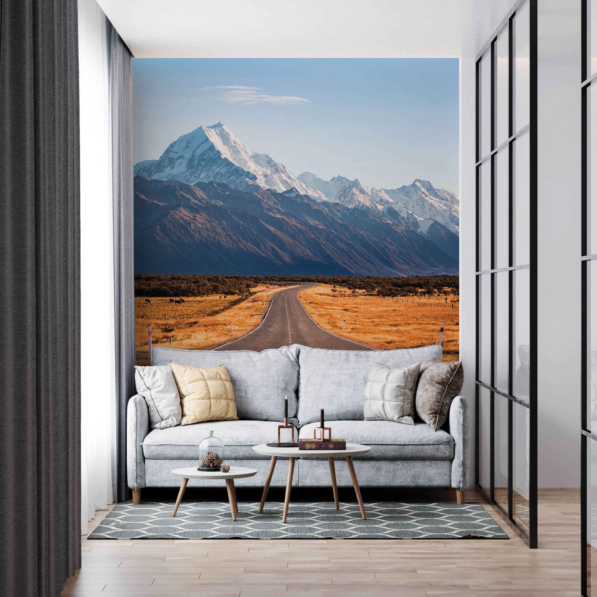 Een weg met bergen op achtergrond - LW00133