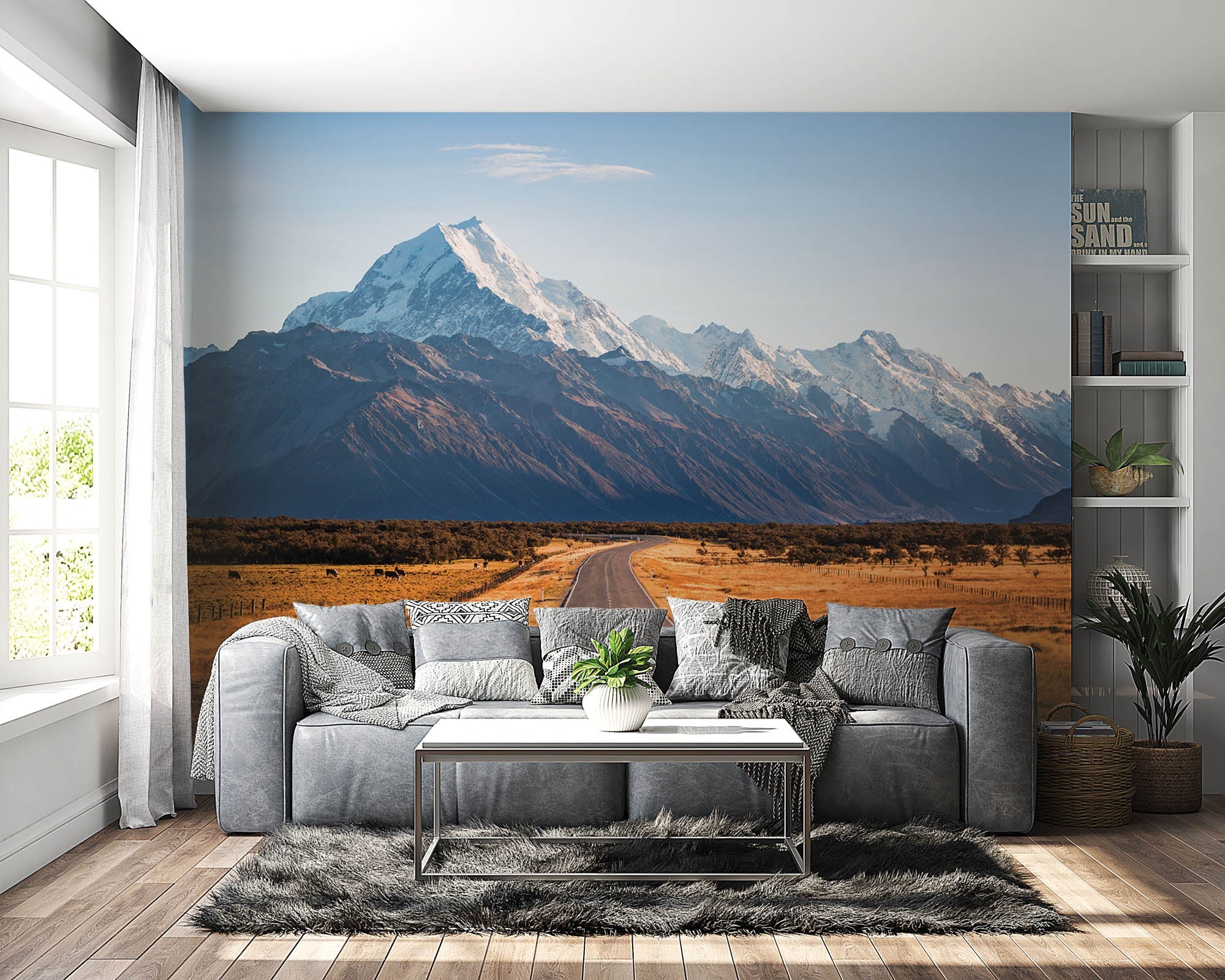 Een weg met bergen op achtergrond - LW00133