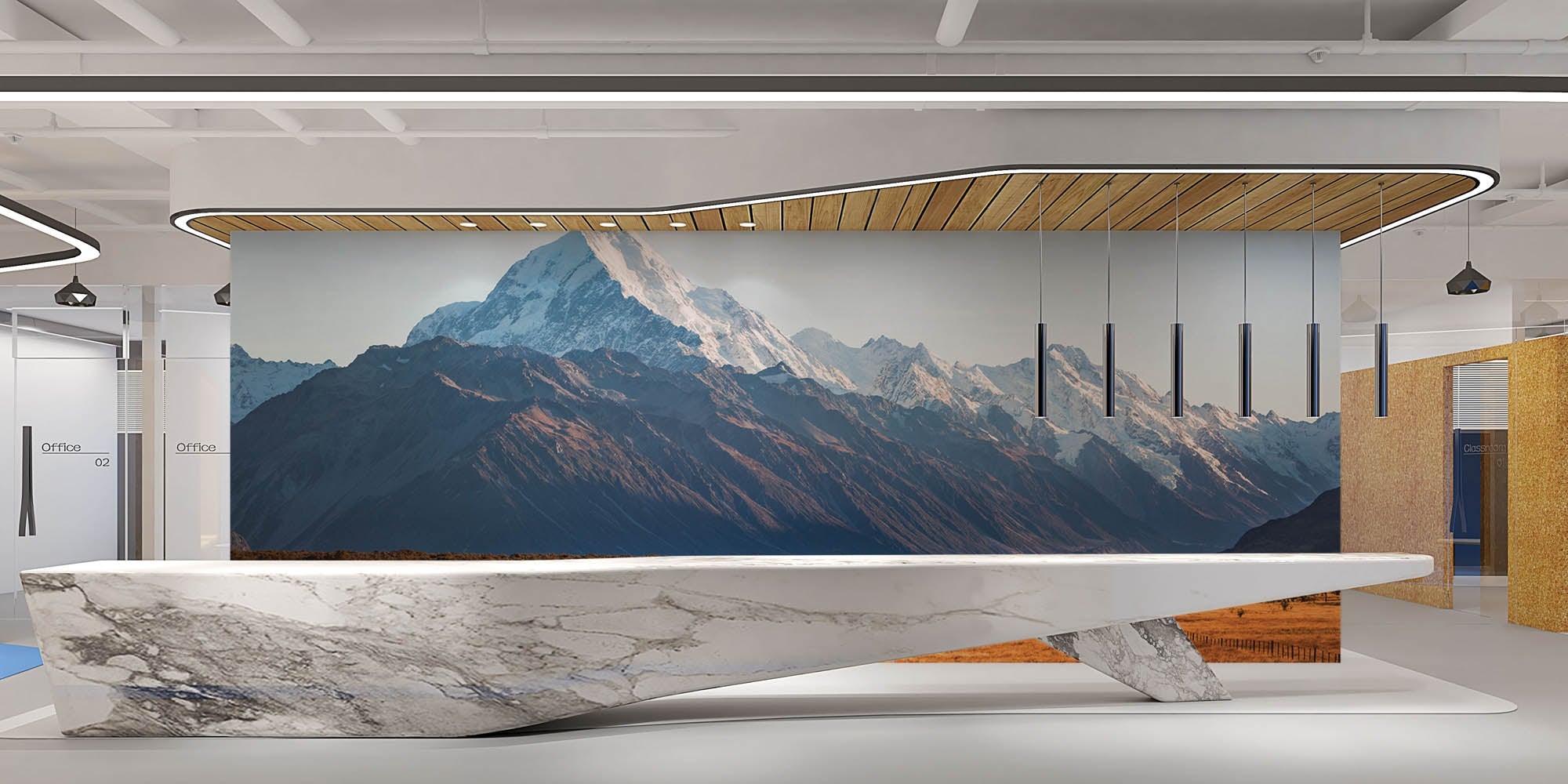 Een weg met bergen op achtergrond - LW00133