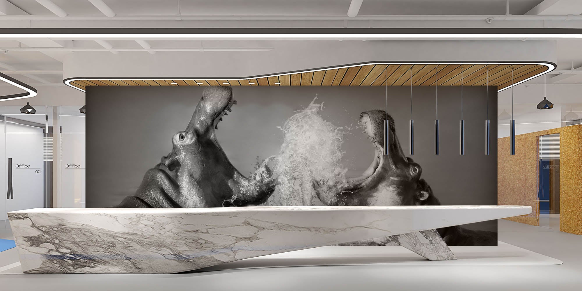 Vechtende nijlpaarden - LW00201