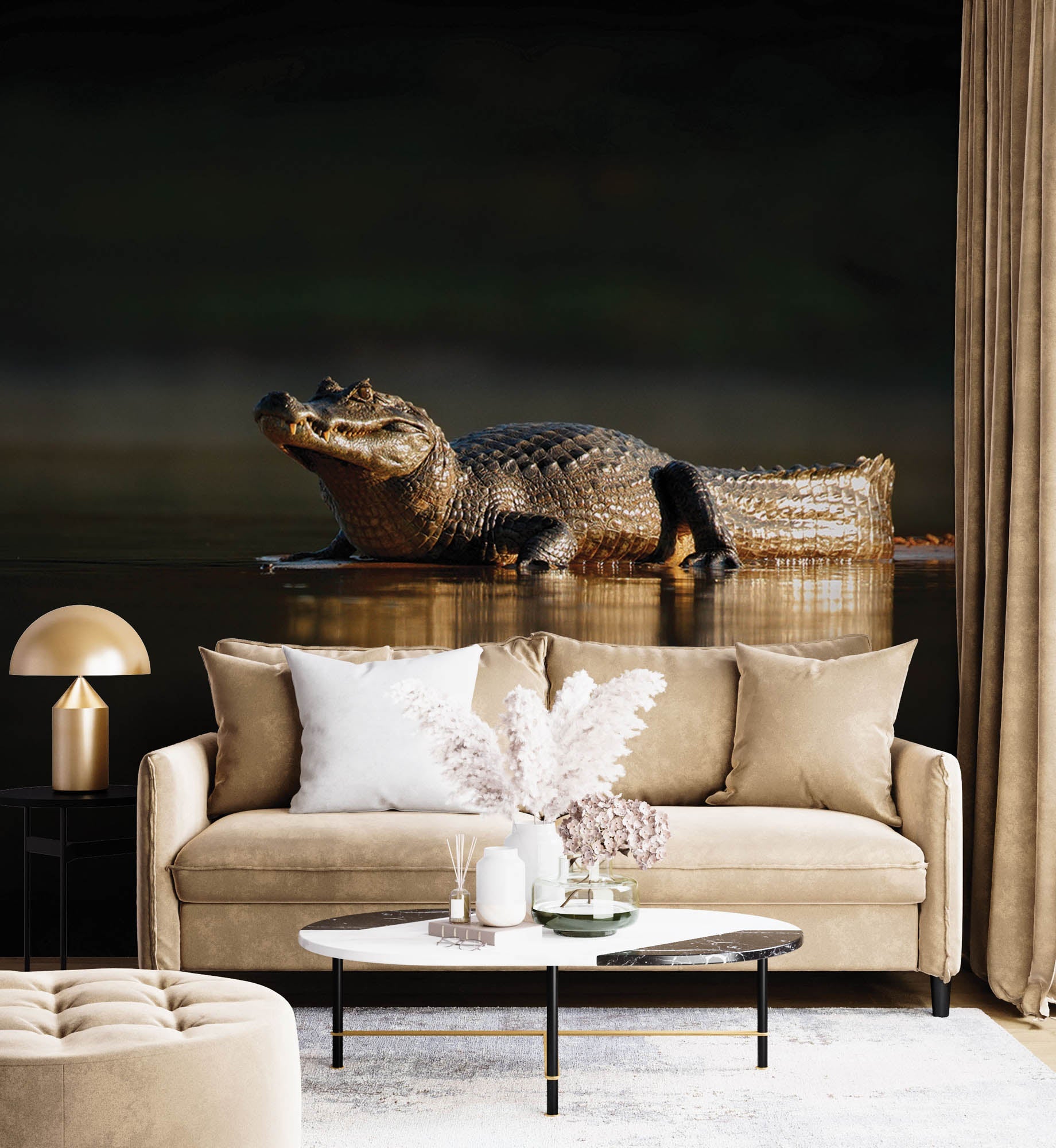 Yacarekaaiman au soleil couchant - LW00180