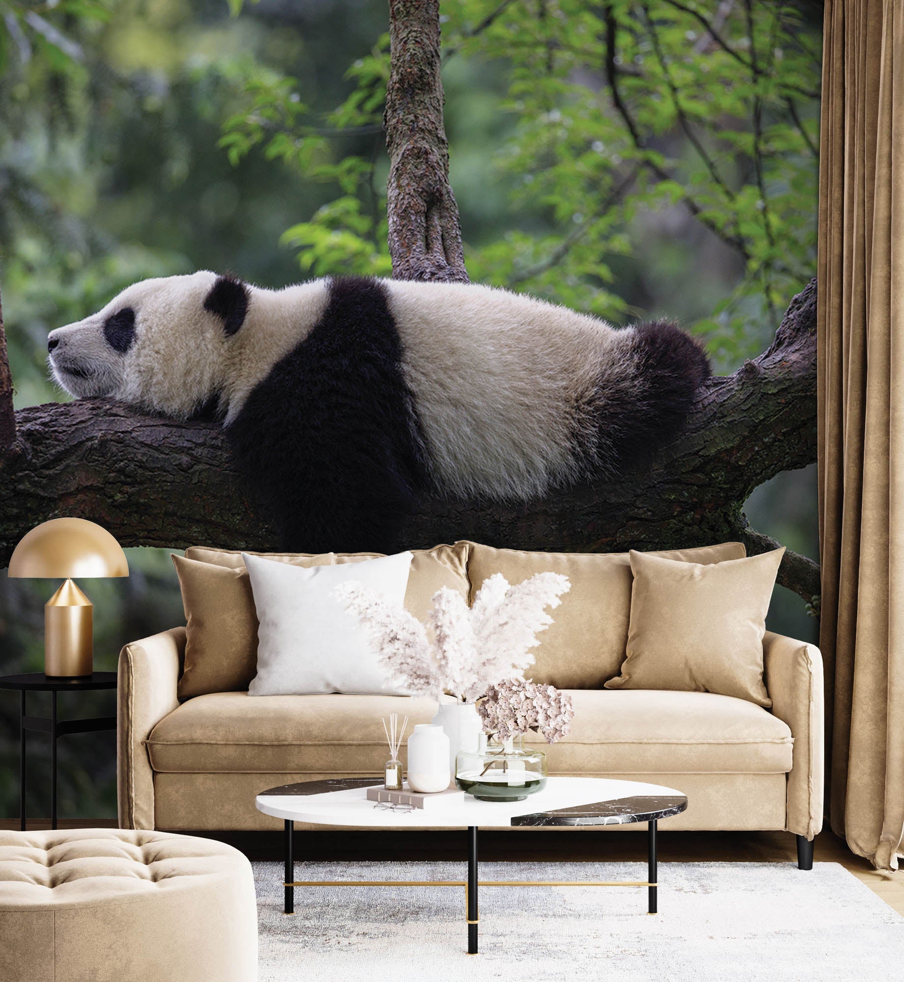 Panda endormi sur une branche - LW00182