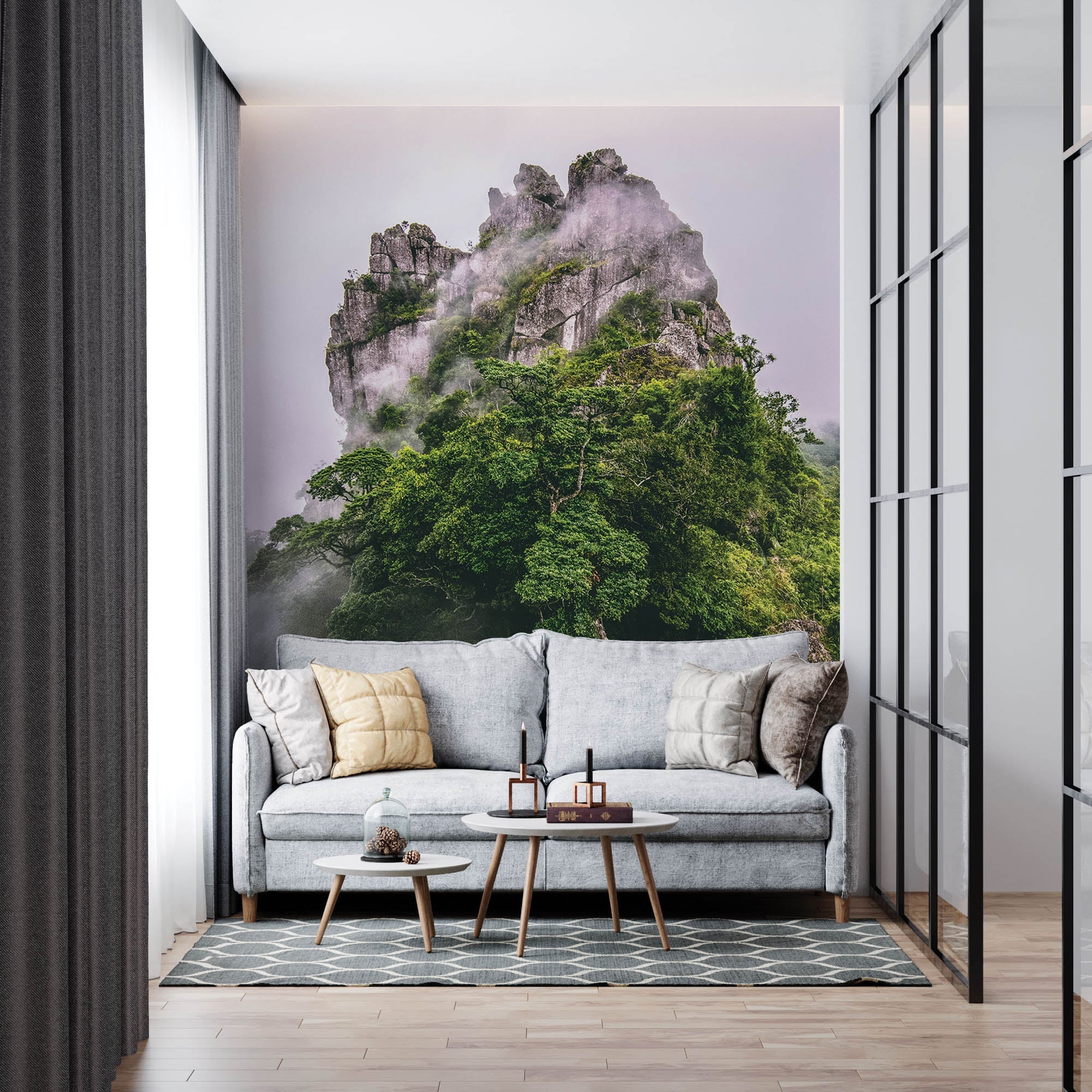 Bergtop in mist en wolken - LW00140