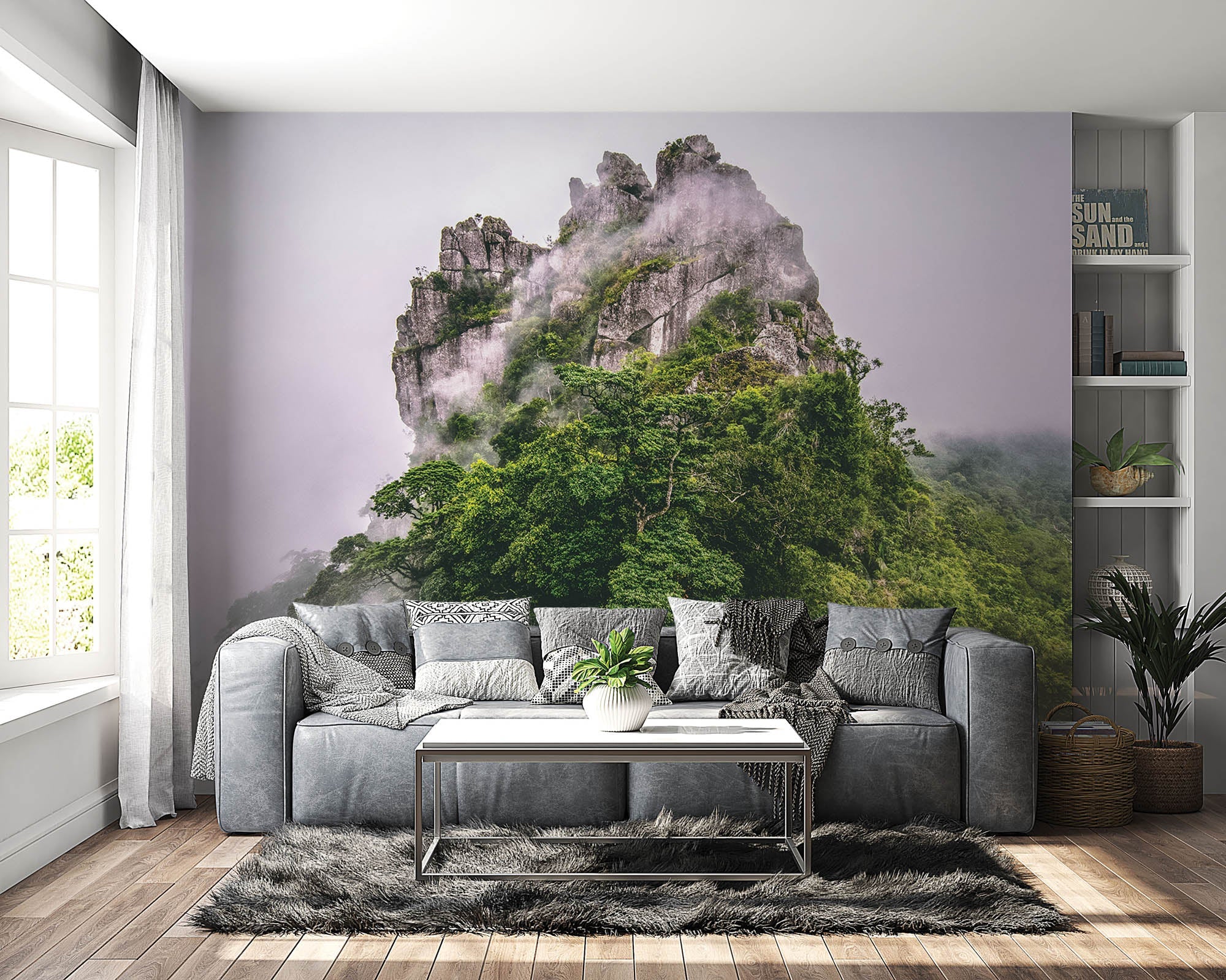 Bergtop in mist en wolken - LW00140