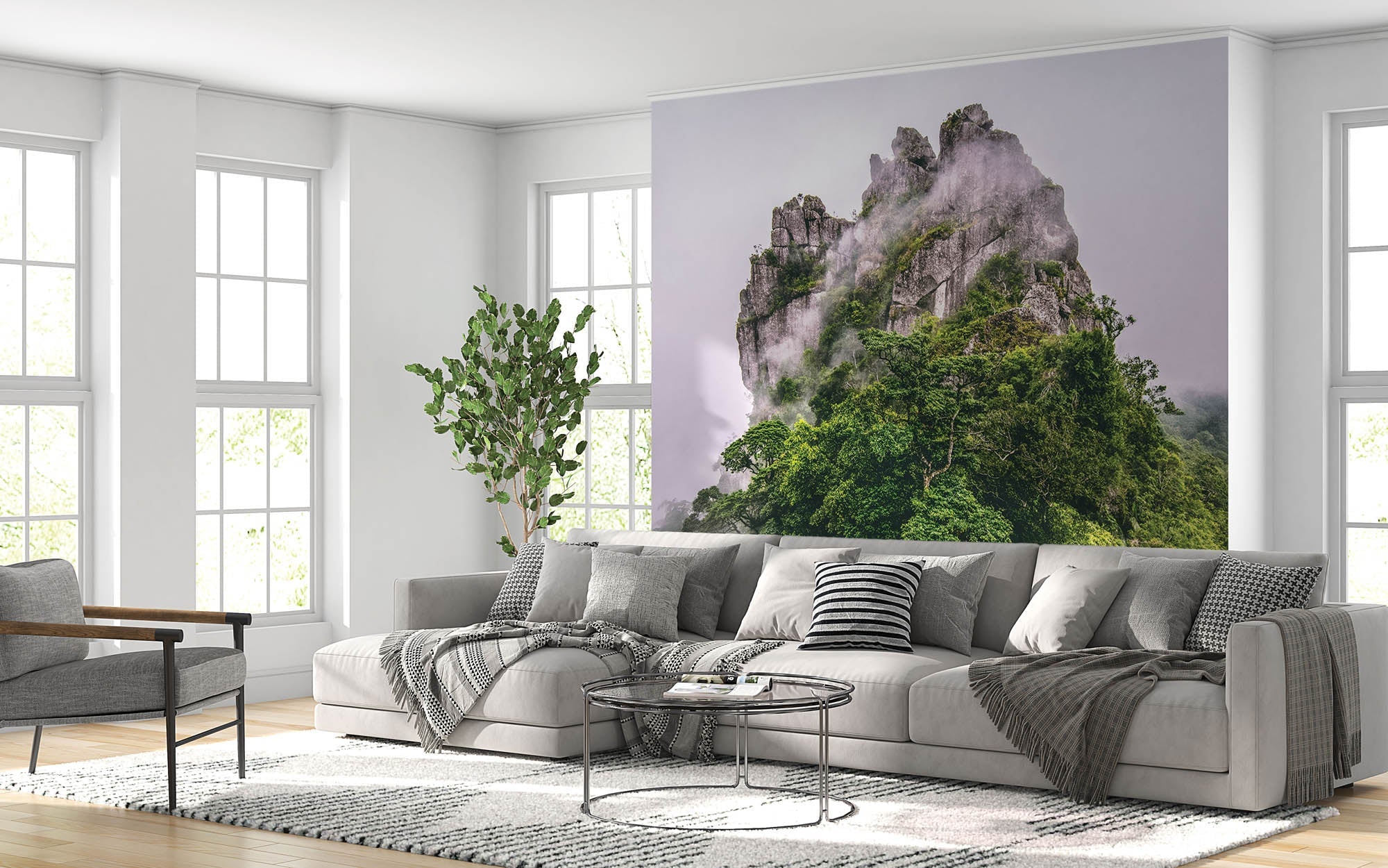 Bergtop in mist en wolken - LW00140