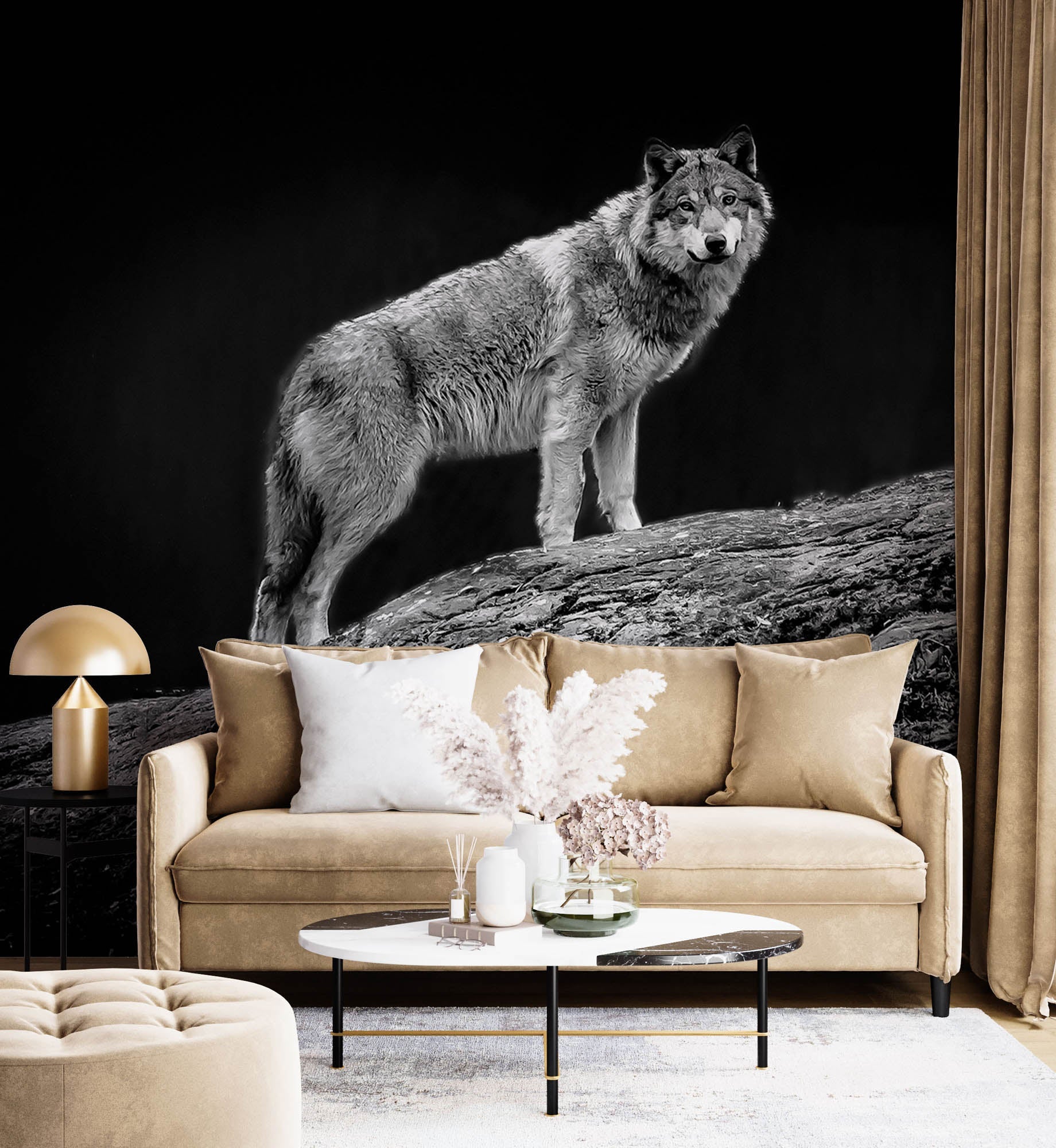 Starende wolf op boom - LW00239