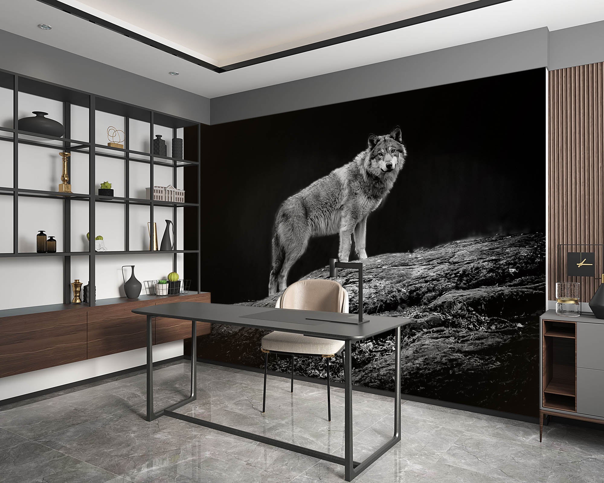 Starende wolf op boom - LW00239