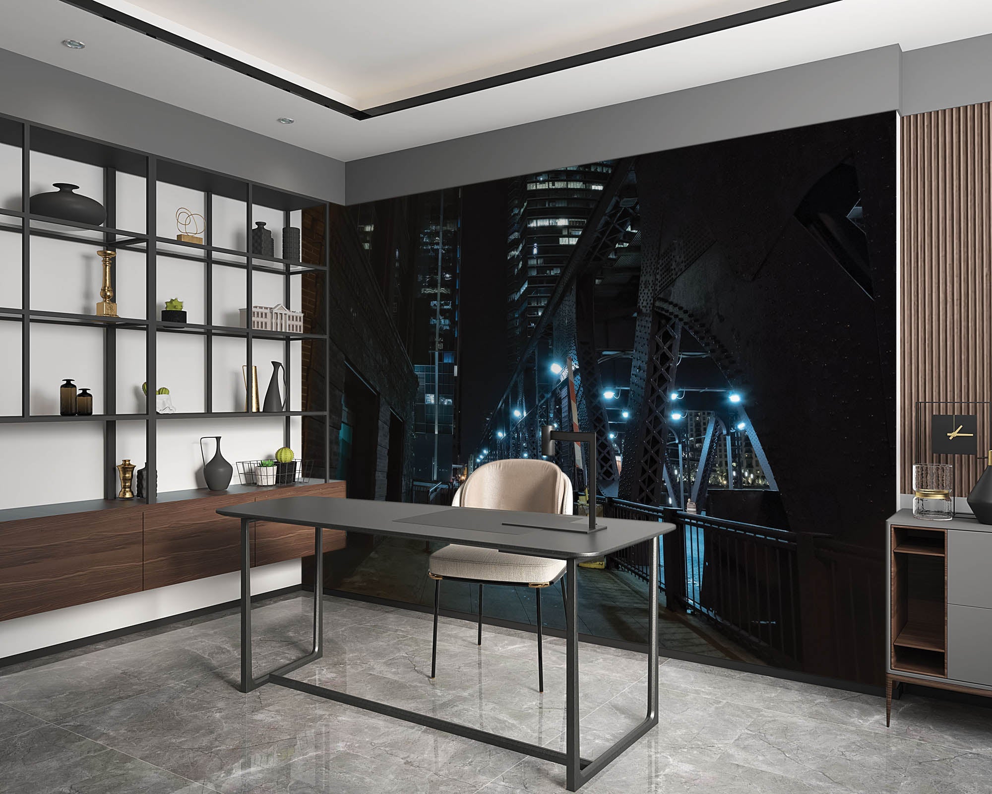 Chicago stad in de nacht - LW00386