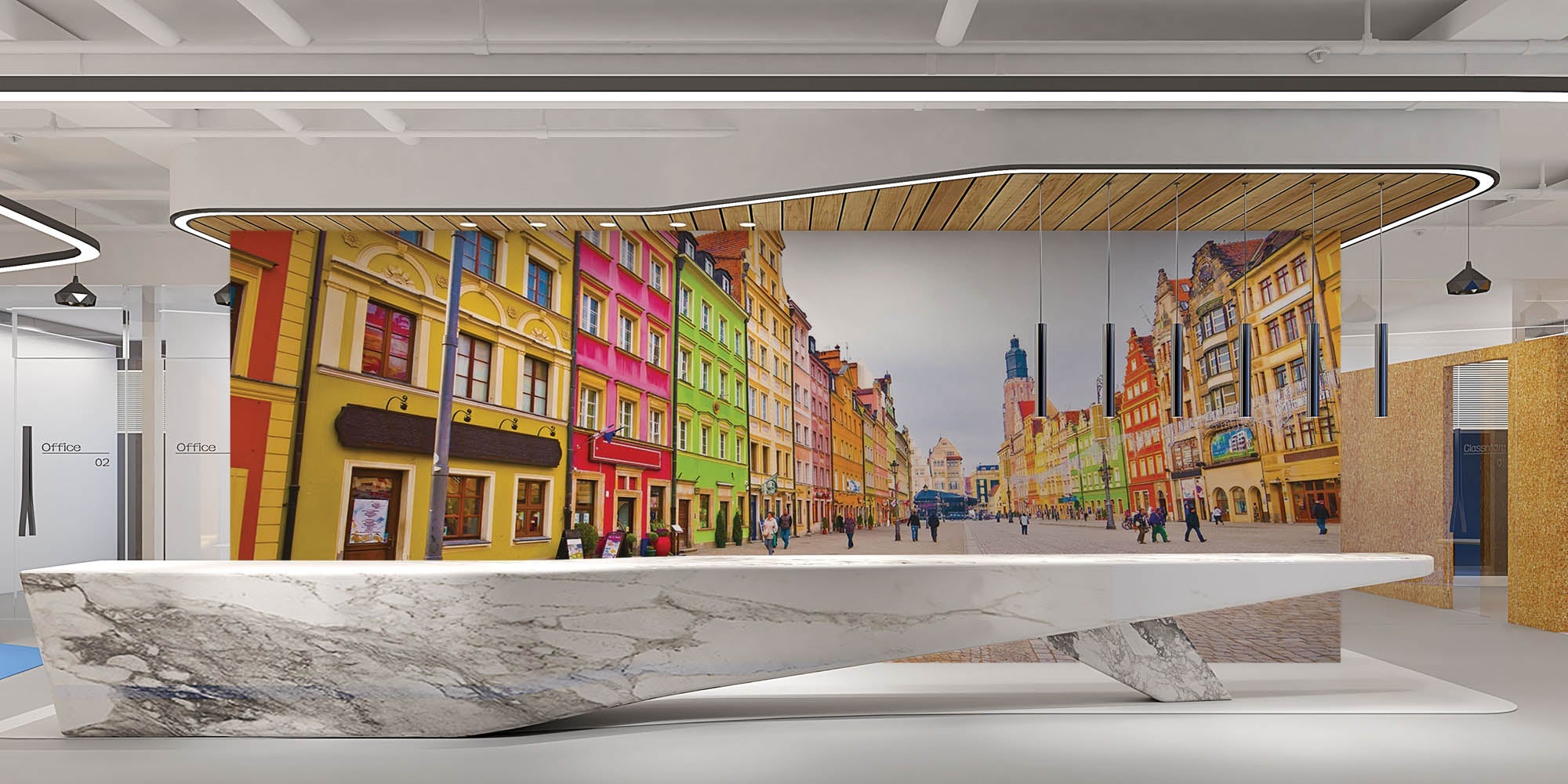 Kleurrijk stadscentrum in Polen - LW00348