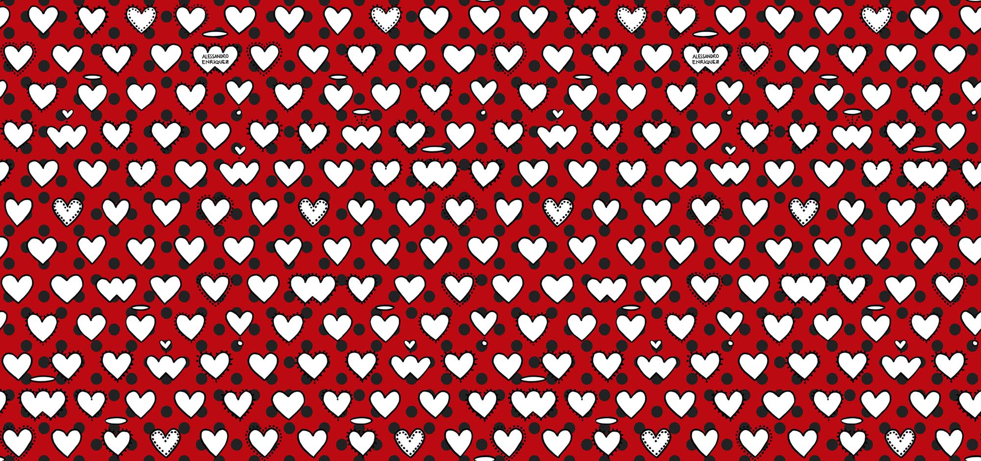 Hooked on Walls Enriquezland Cuori Pois 25503 Behang