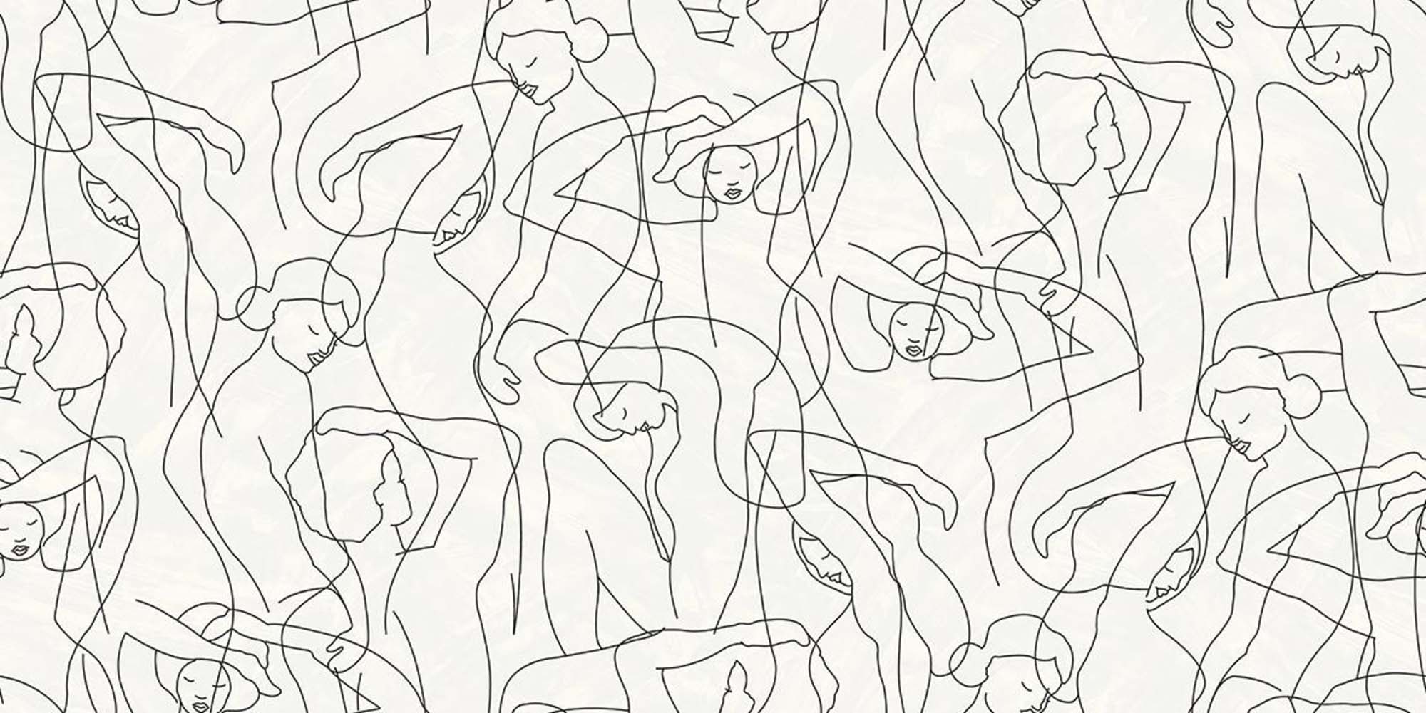 Hooked on Walls Silhouette Model Lines 34845 Behang