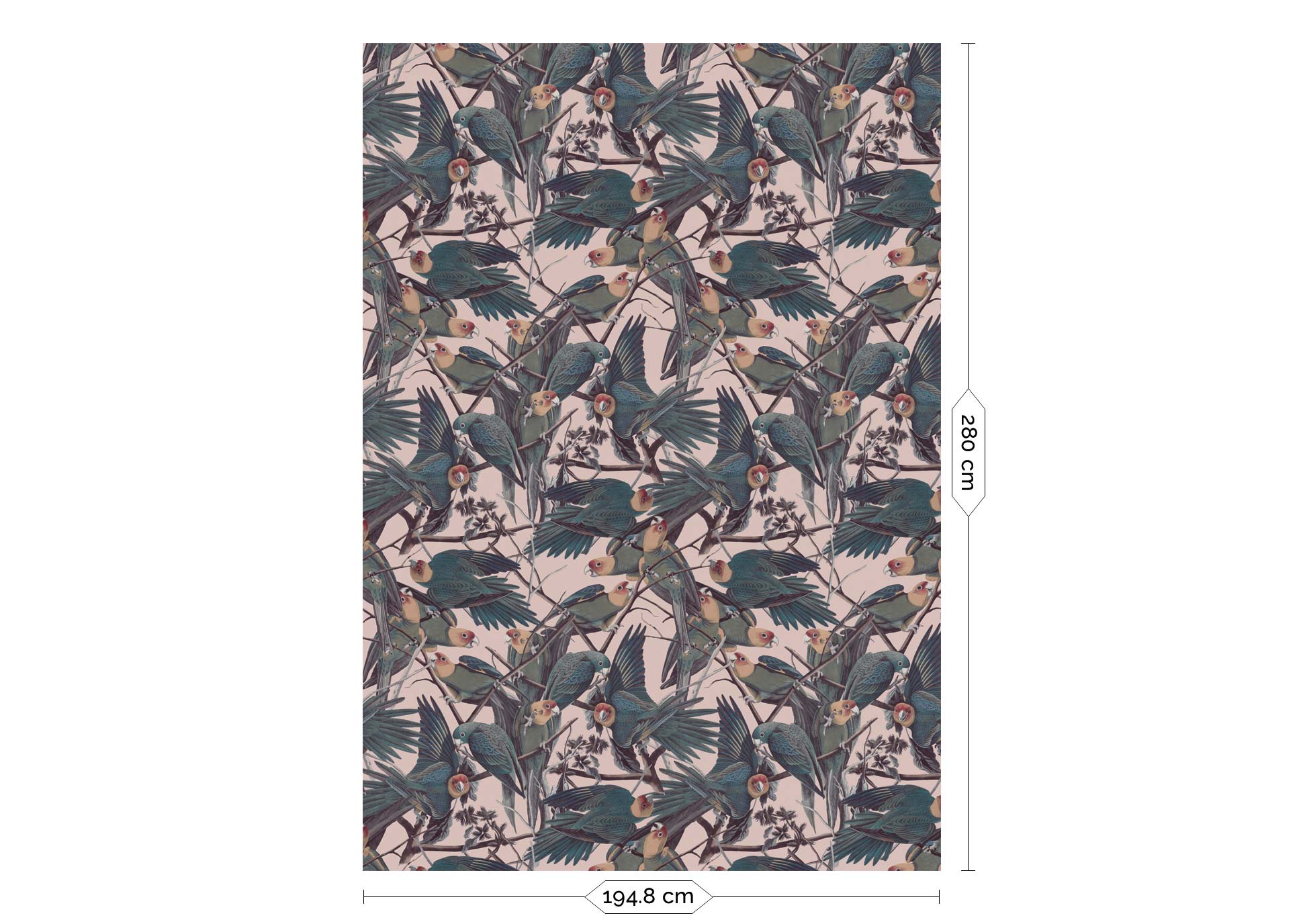 KEK Amsterdam Botanical Parrots Wallpaper WP-810 - 4 Sheets Behang