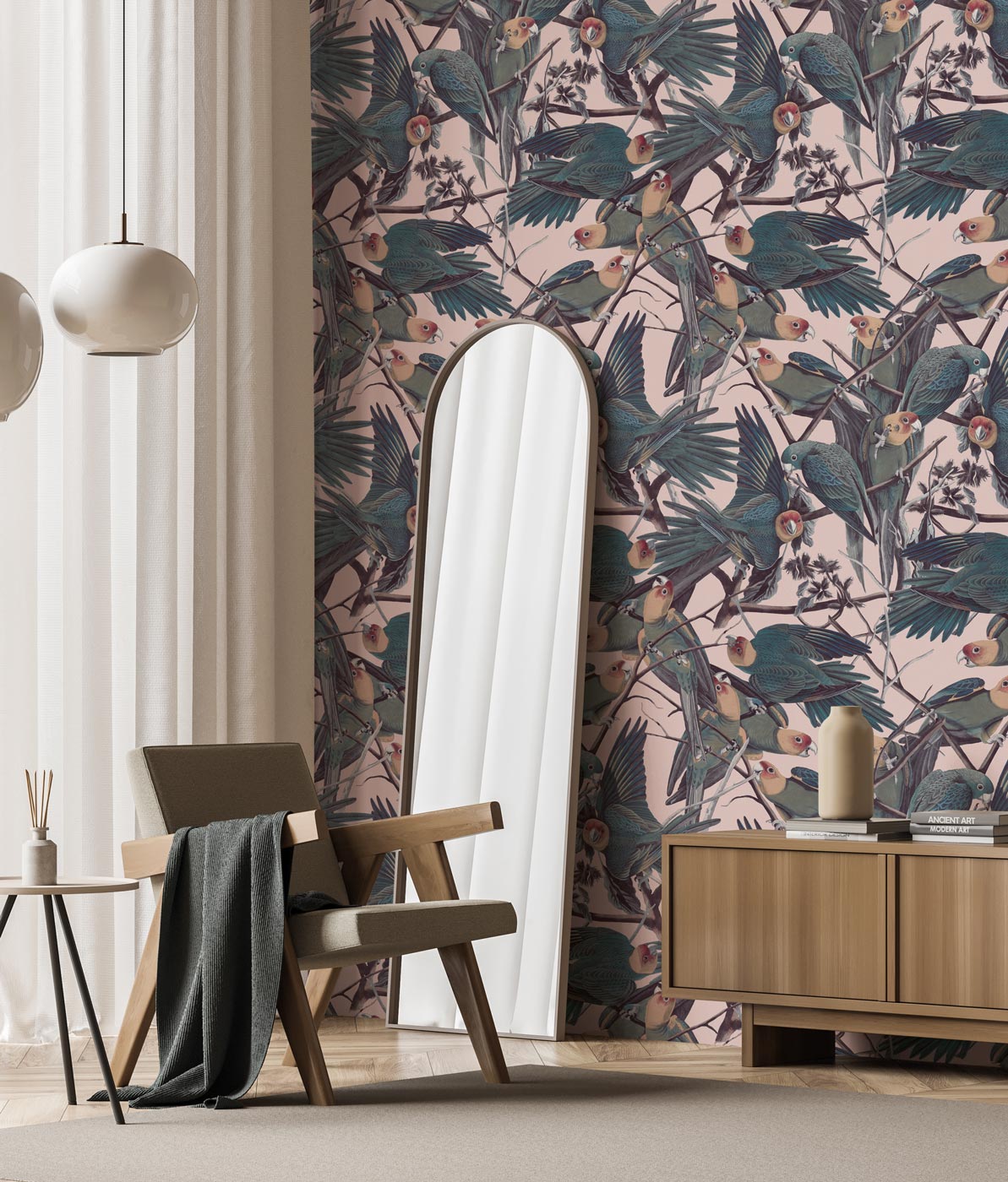 KEK Amsterdam Botanical Parrots Wallpaper WP-810 - 4 Sheets Behang