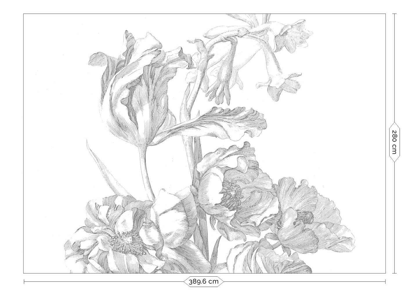 KEK Amsterdam Engraved Flowers WP-335 - 8 Sheets Behang