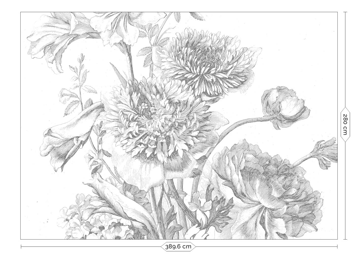 KEK Amsterdam Engraved Flowers WP-338 - 8 Sheets Behang