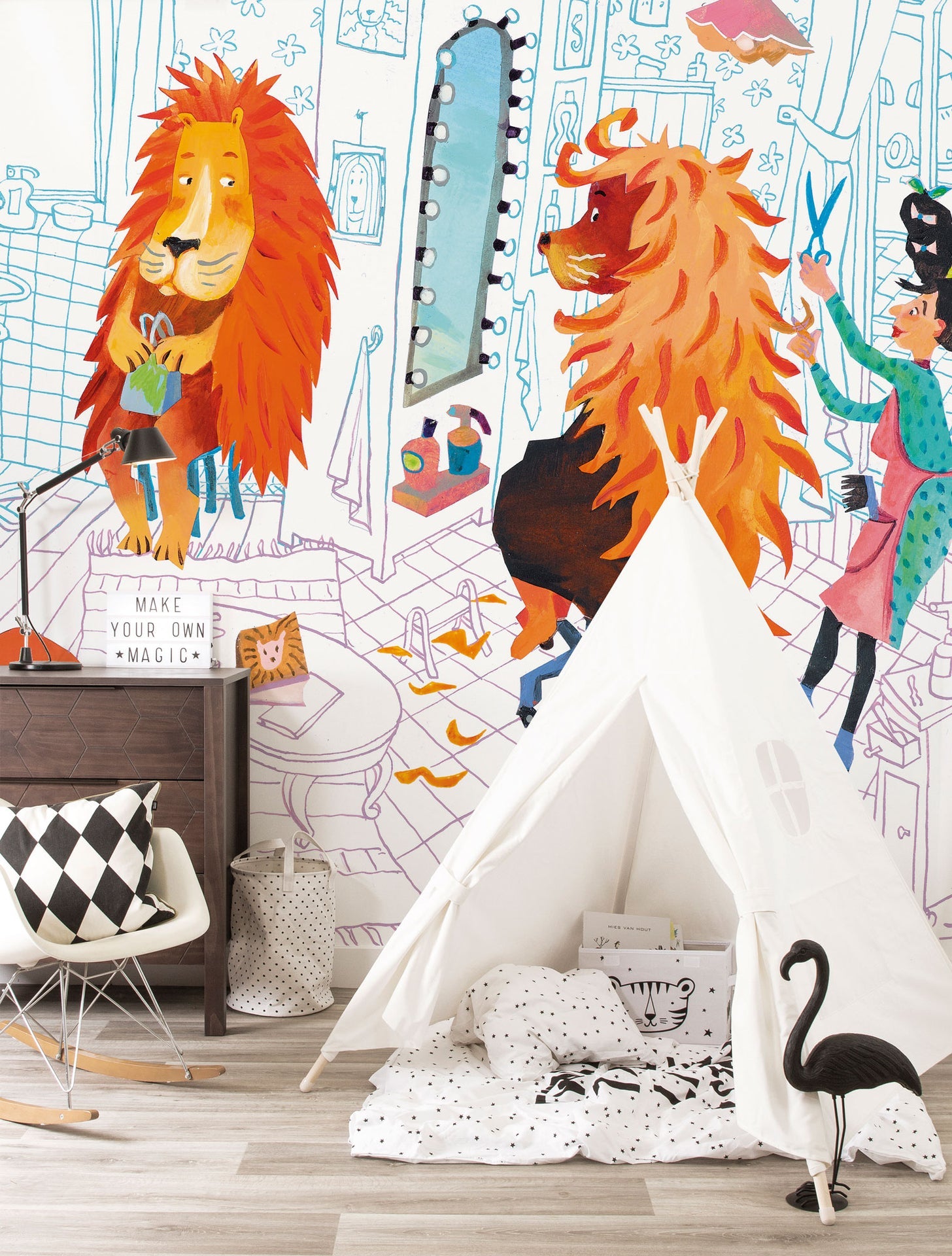 KEK Amsterdam Lion's Haircut WS-074 - 8 Sheets Behang