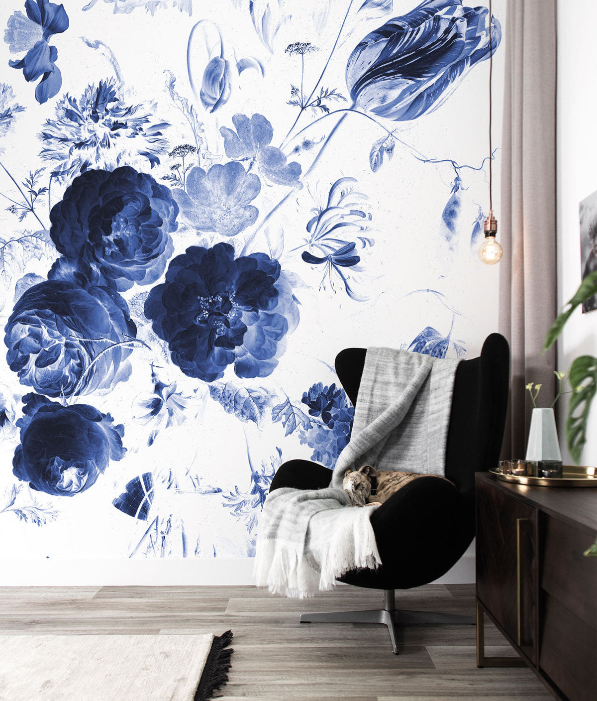 KEK Amsterdam Royal Blue Flowers WP-207 - 4 Sheets Behang