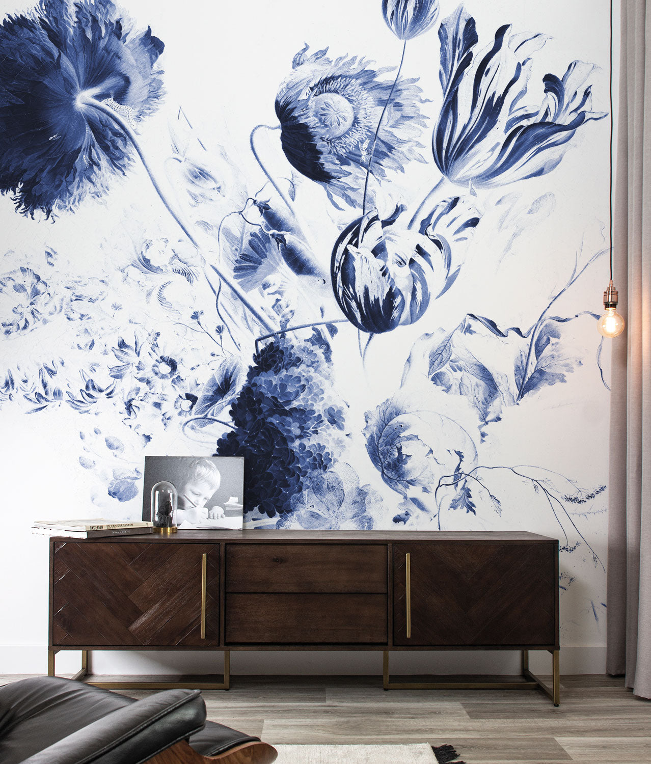 KEK Amsterdam Royal Blue Flowers WP-208 - 4 Sheets Behang