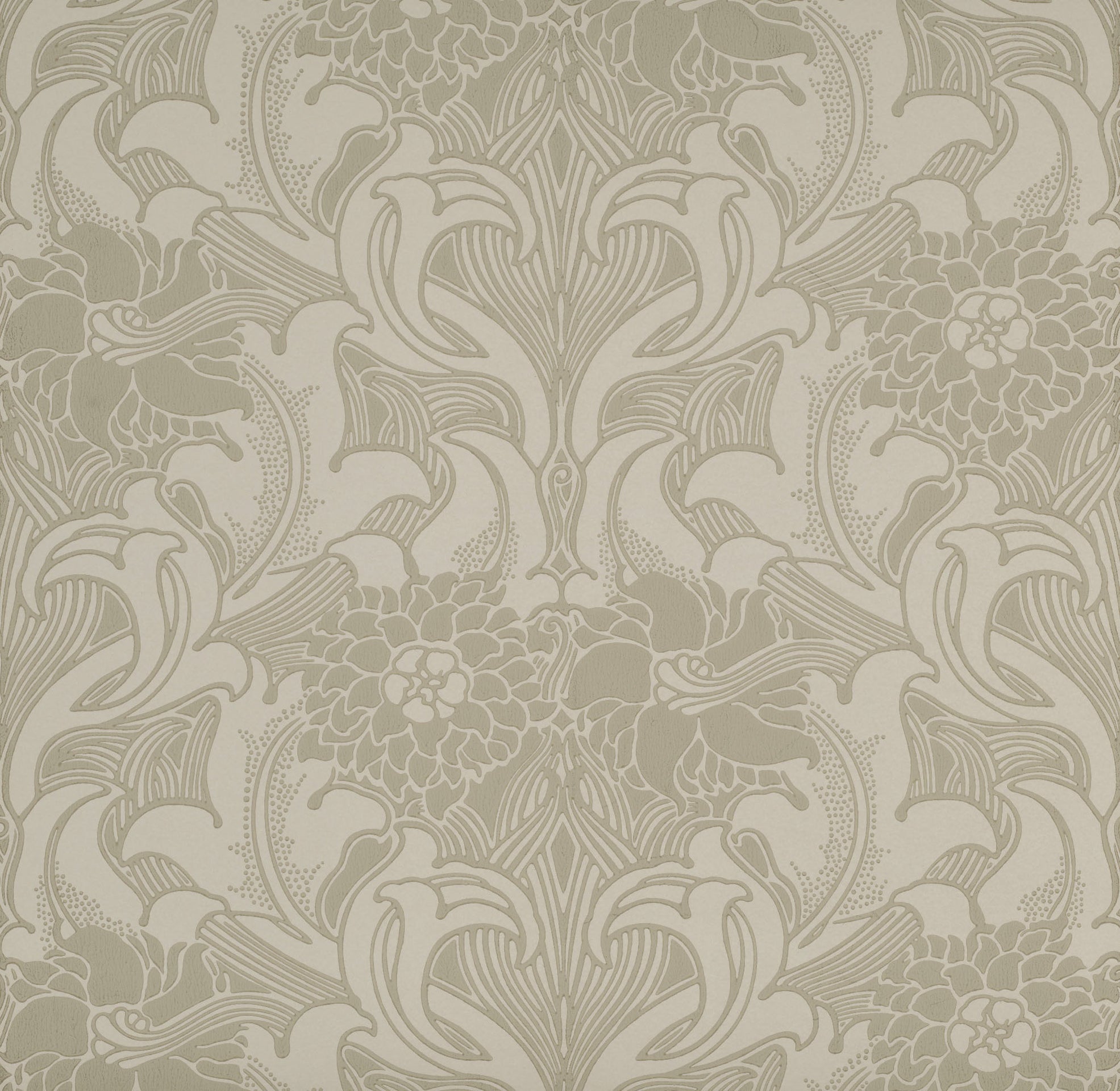 Little Green National Trust III Dahlia Scroll French Grey Behang