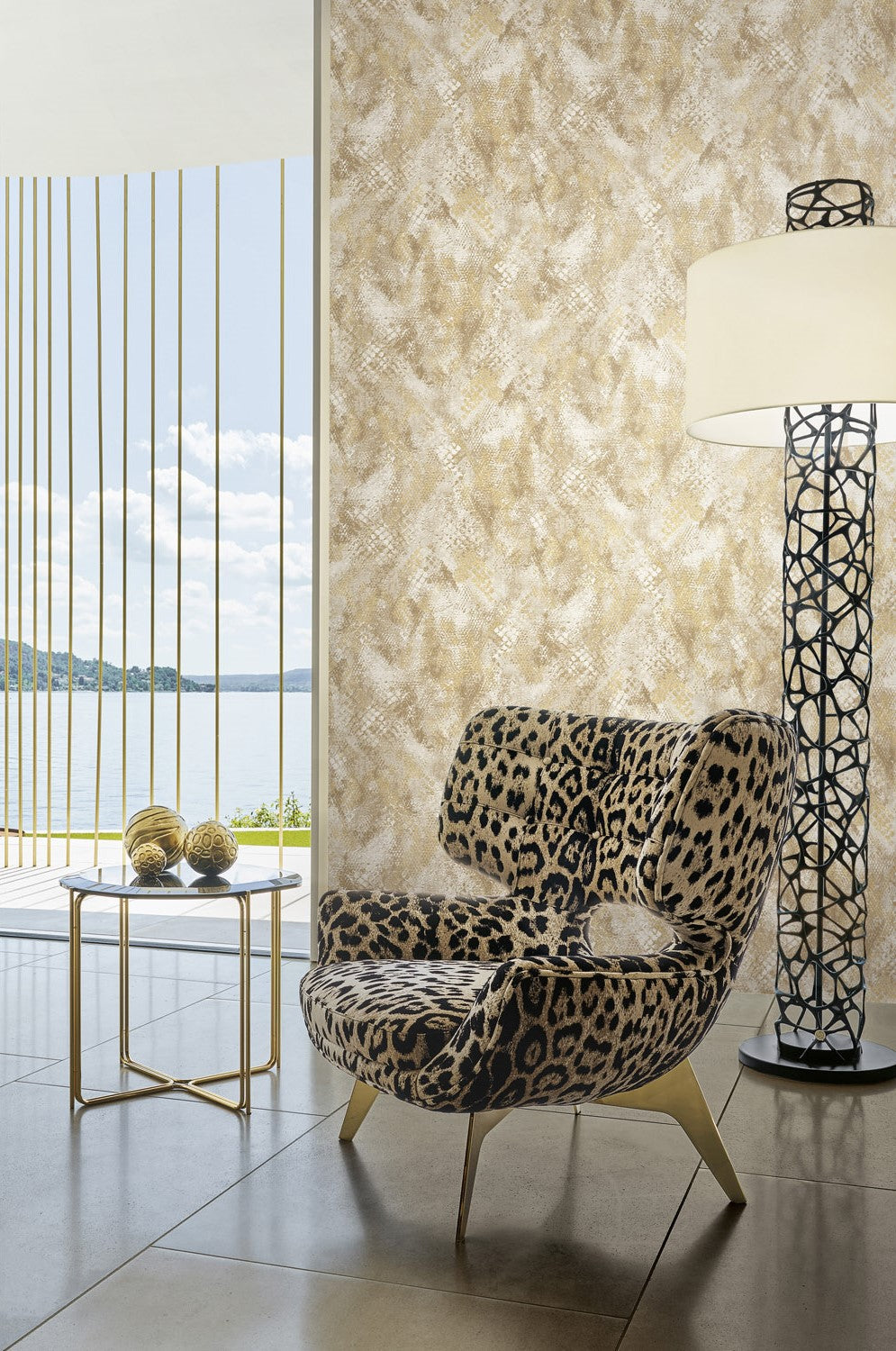 Roberto Cavalli 9 - Dessin Beige - 21056 Behang