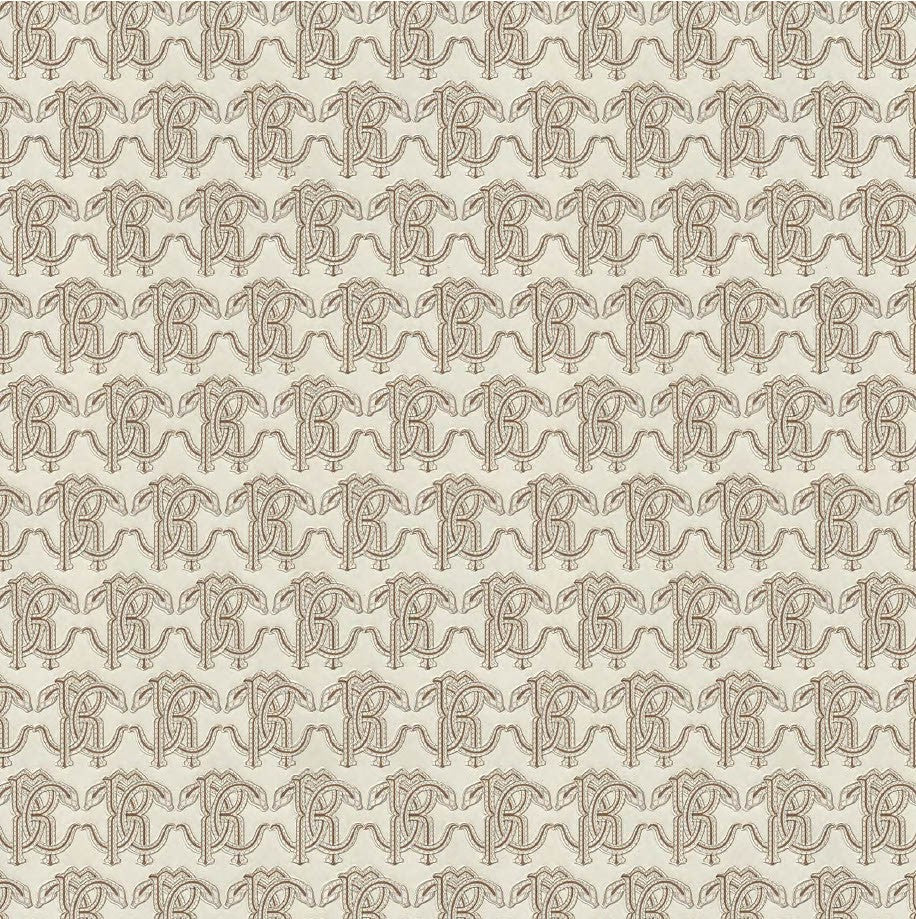 Roberto Cavalli 9 - Logo Beige - 21035 Behang