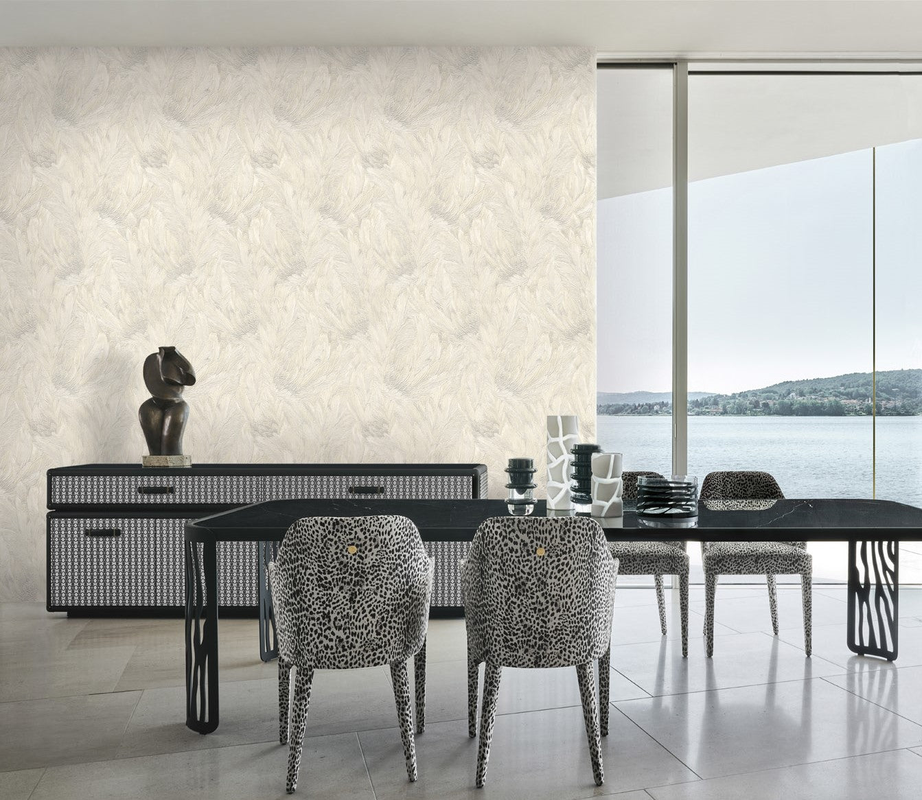 Roberto Cavalli 9 - Veer Wit - 21003 Behang