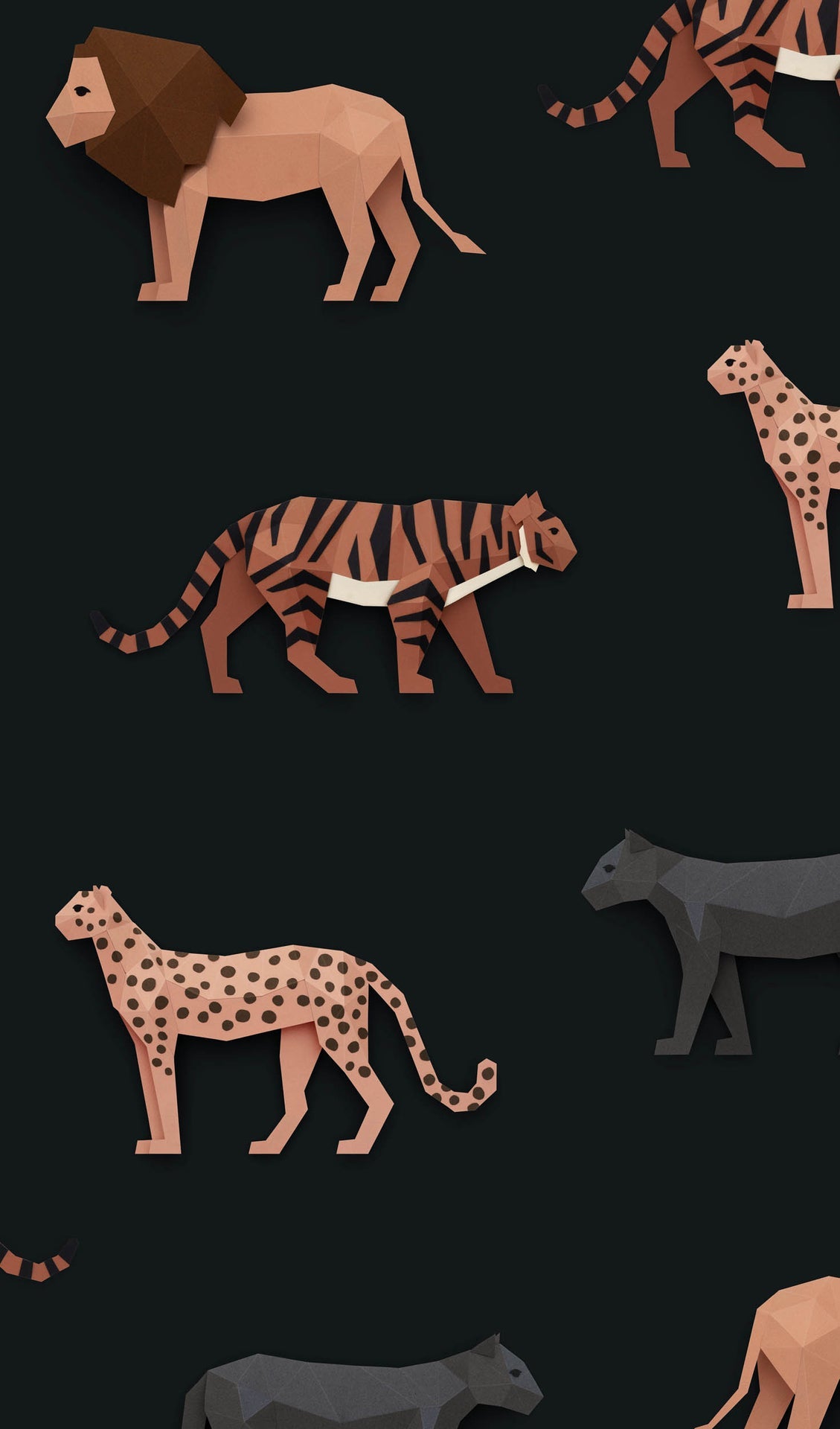 Studio Ditte Big Cats Donker Behang