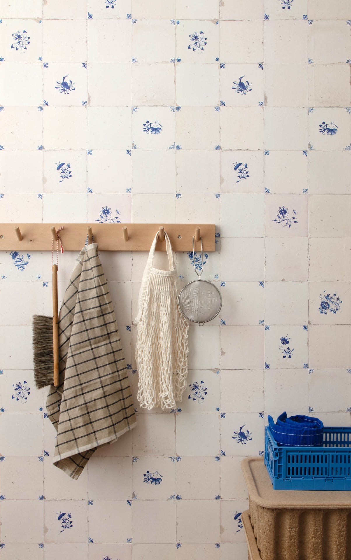 Studio Ditte Botanisch Tegeltjes Donkerblauw Behang