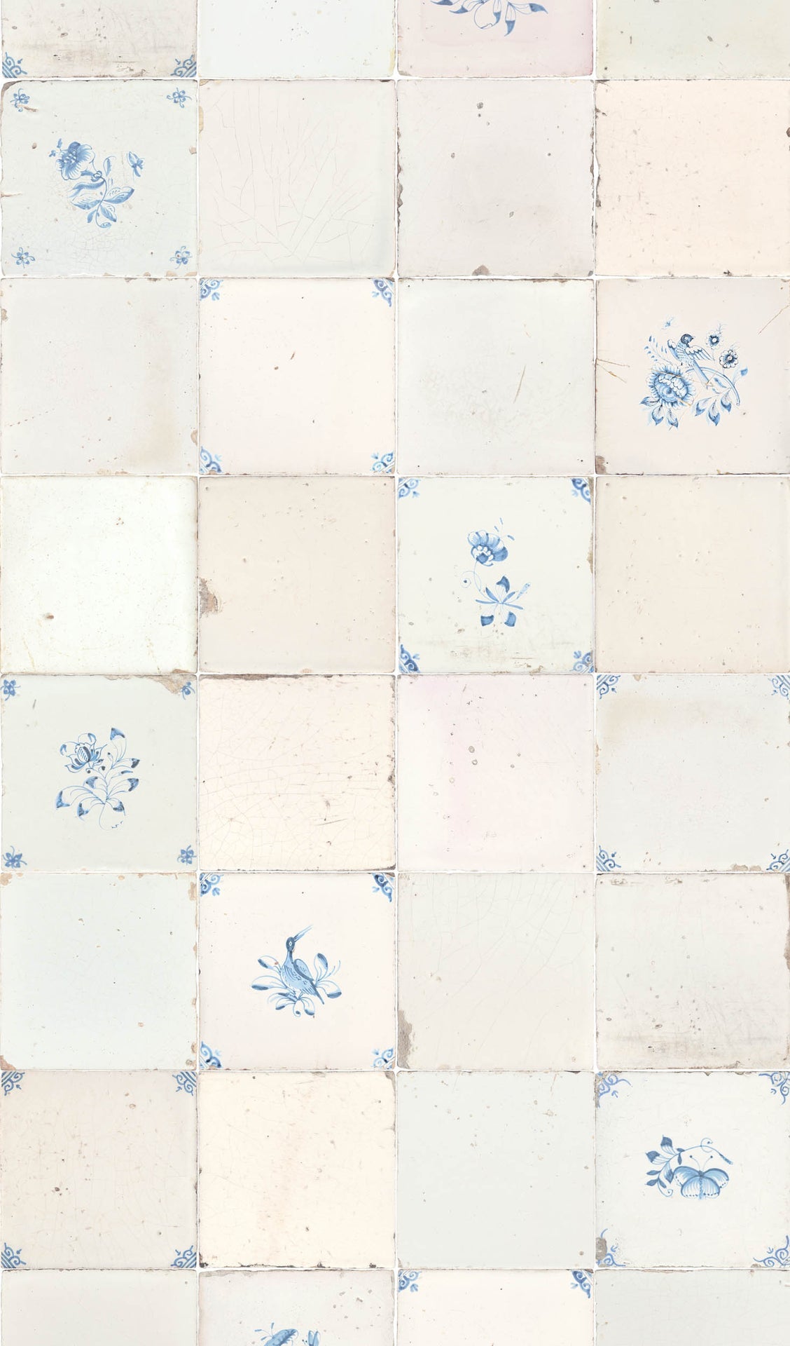 Studio Ditte Botanisch Tegeltjes Pastelblauw Behang