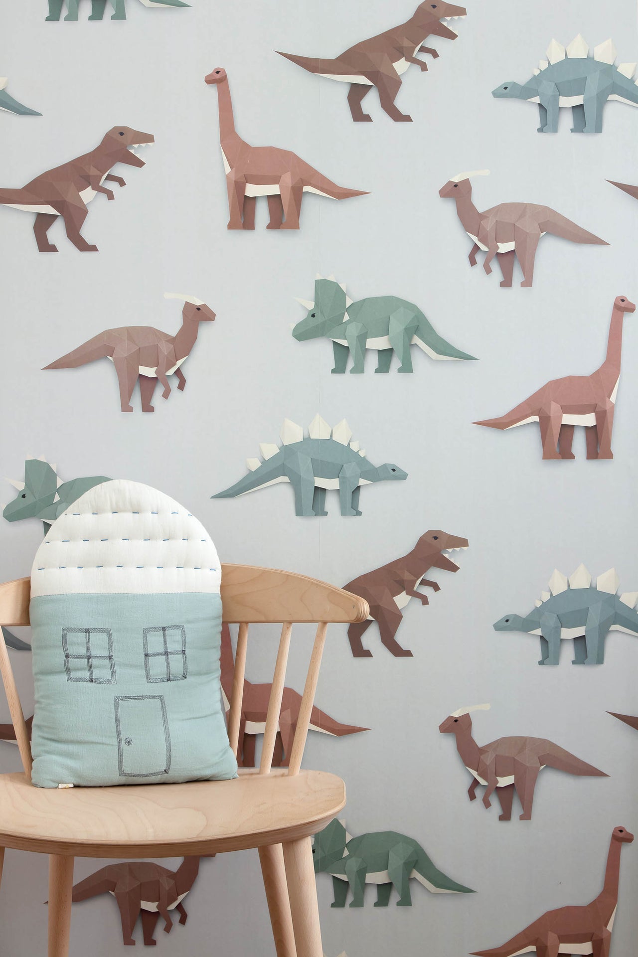 Studio Ditte Dinosaurus Lichtgrijs Behang