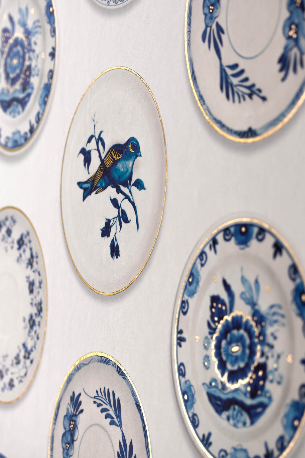 Studio Ditte Porselein Blauw & Goud (Versie 2024) Behang