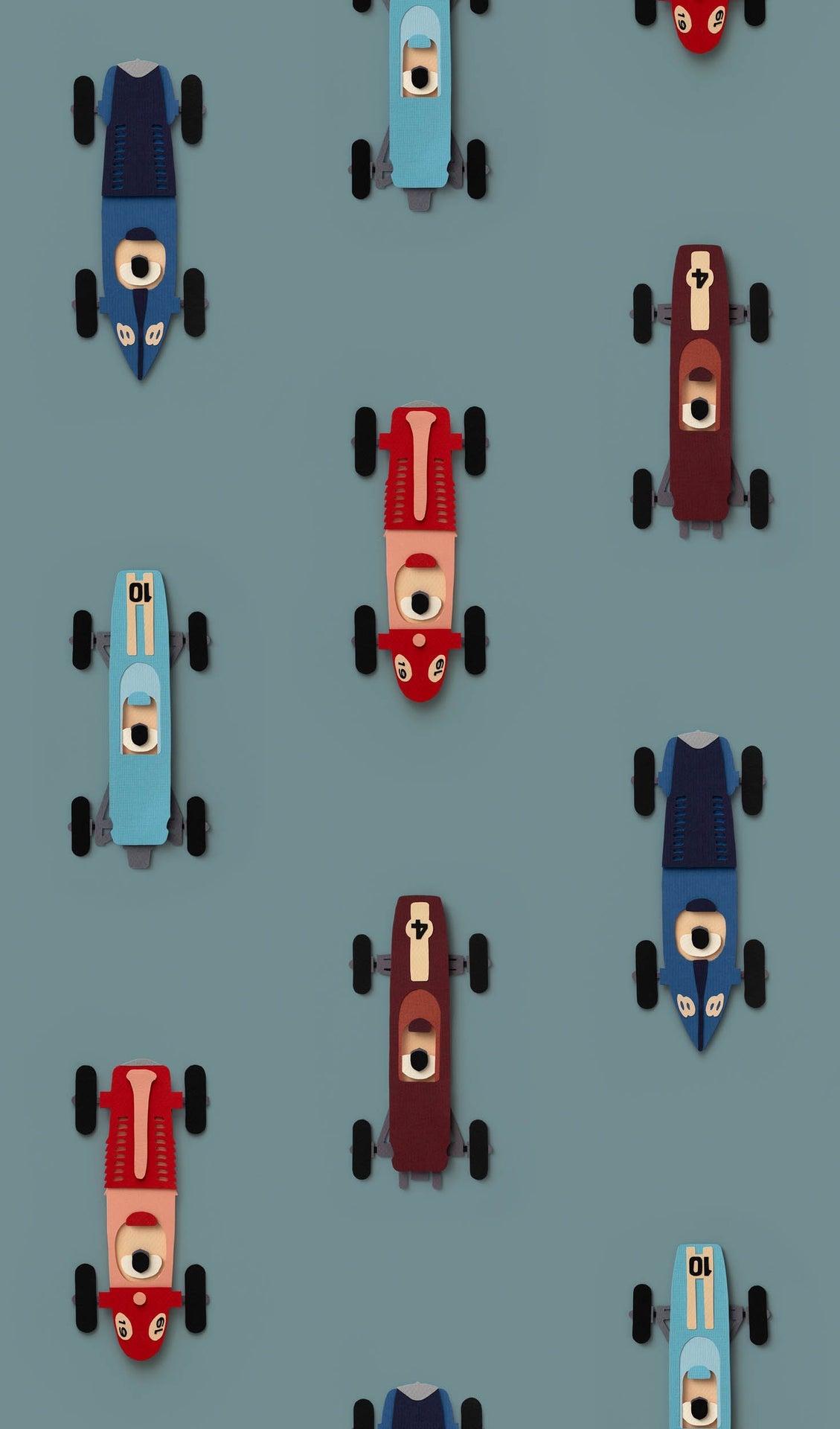 Studio Ditte Raceauto Blauw Behang