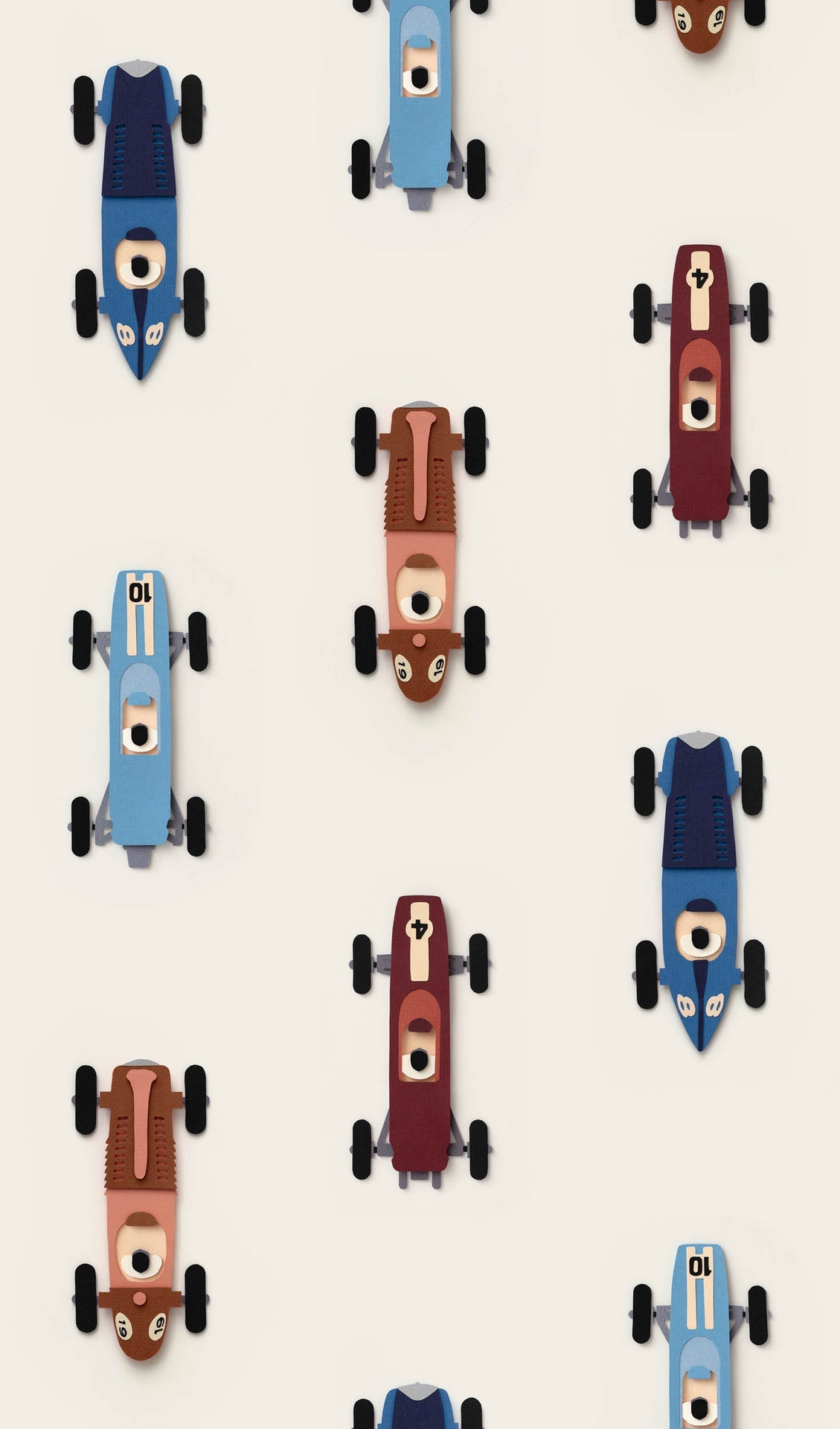 Studio Ditte Raceauto Crème Behang