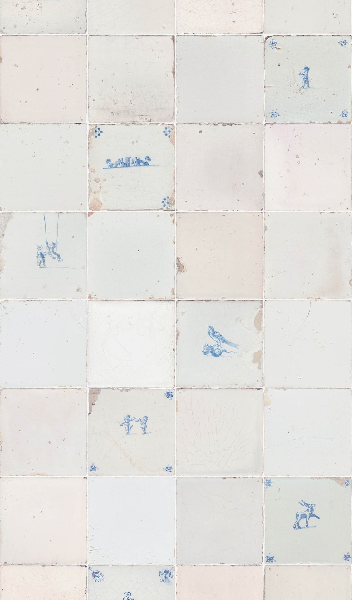 Studio Ditte Tegeltjes Antiek - Blauw Behang