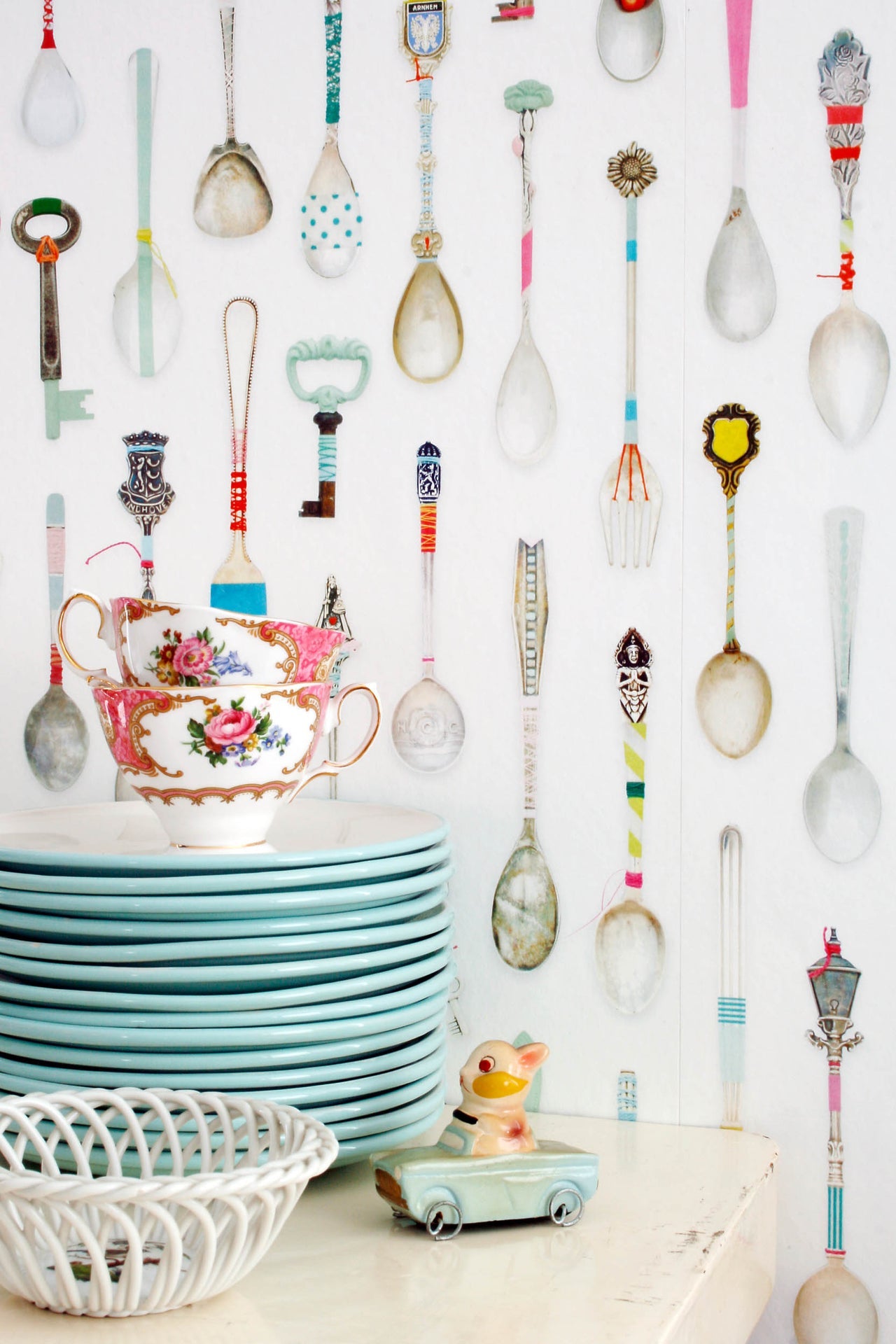 Studio Ditte Theelepeltjes Brocante Behang